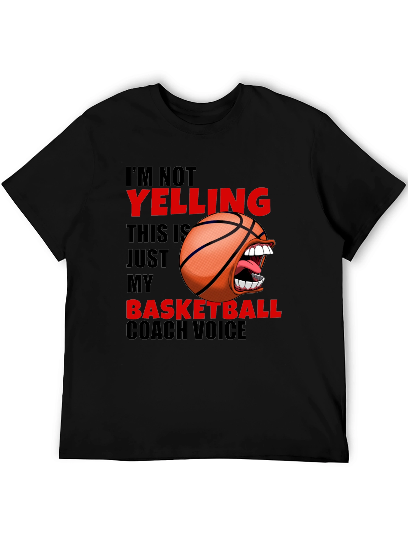 Funny Basketball Coach T-Shirt - Yelling Design