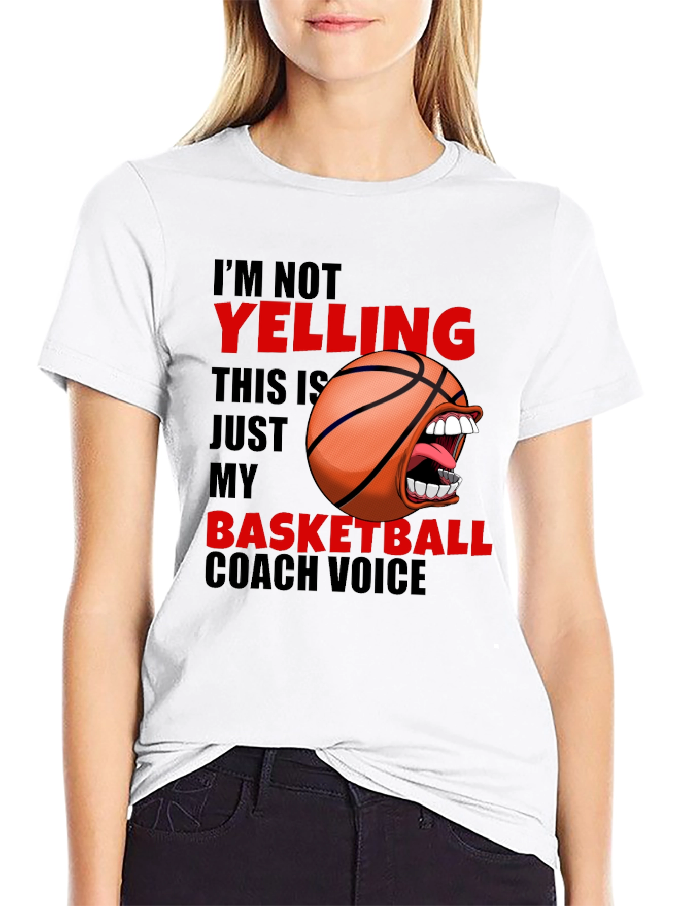 Funny Basketball Coach T-Shirt - Yelling Design
