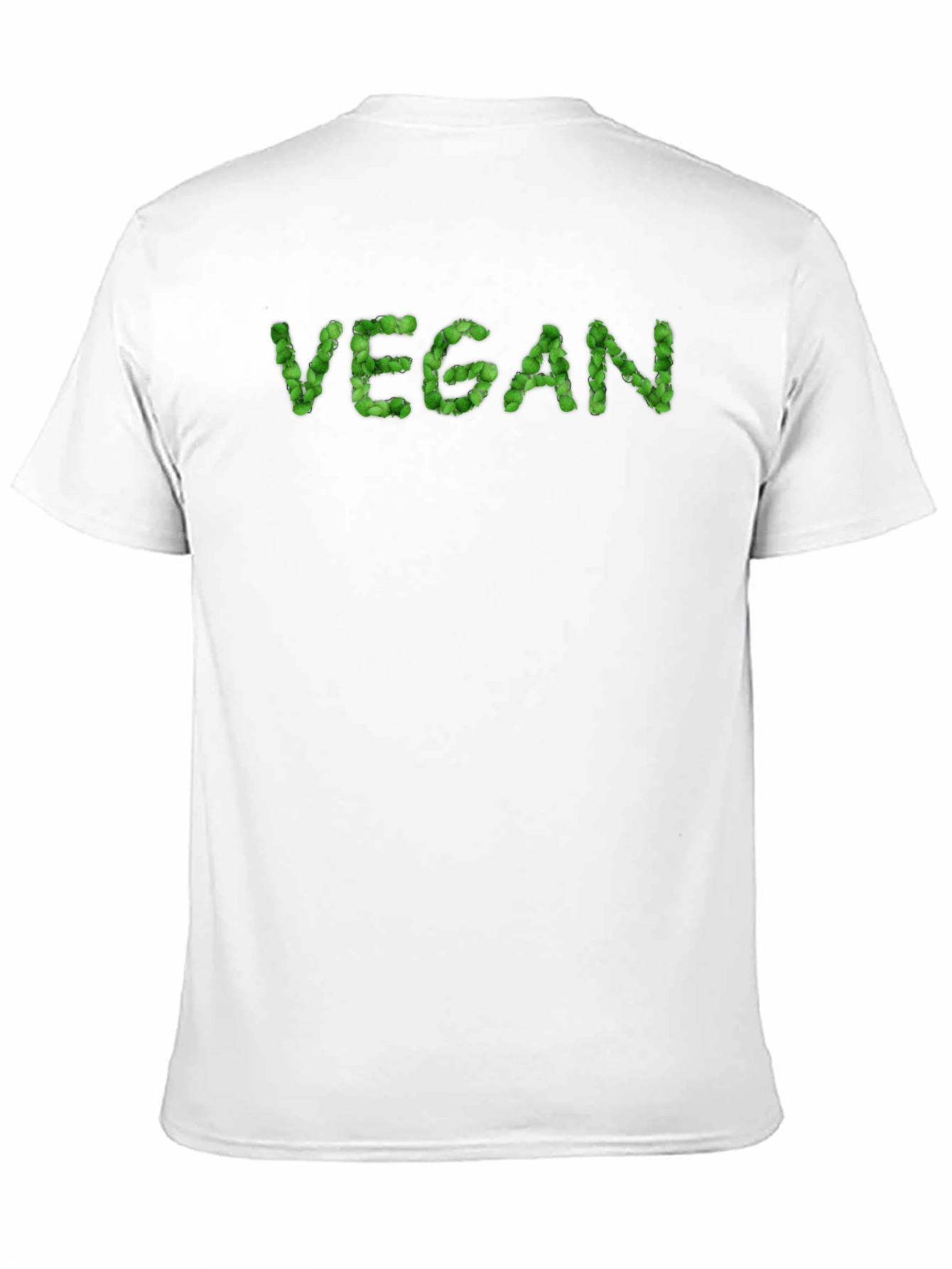 Vegan Leaf Lettering Black T-Shirt