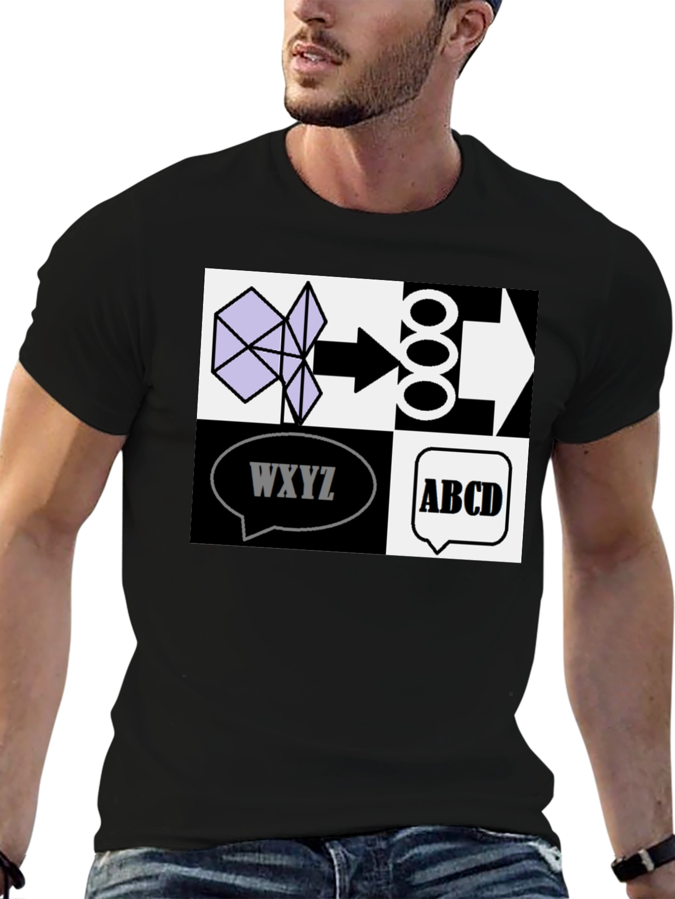 Abstract Logic T-Shirt - Black