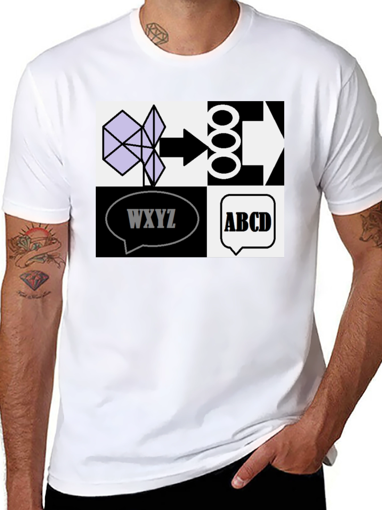 Abstract Logic T-Shirt - Black