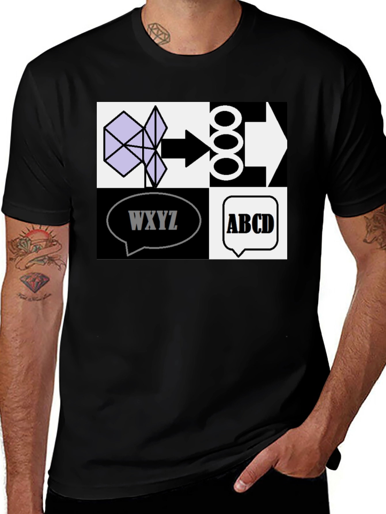 Abstract Logic T-Shirt - Black