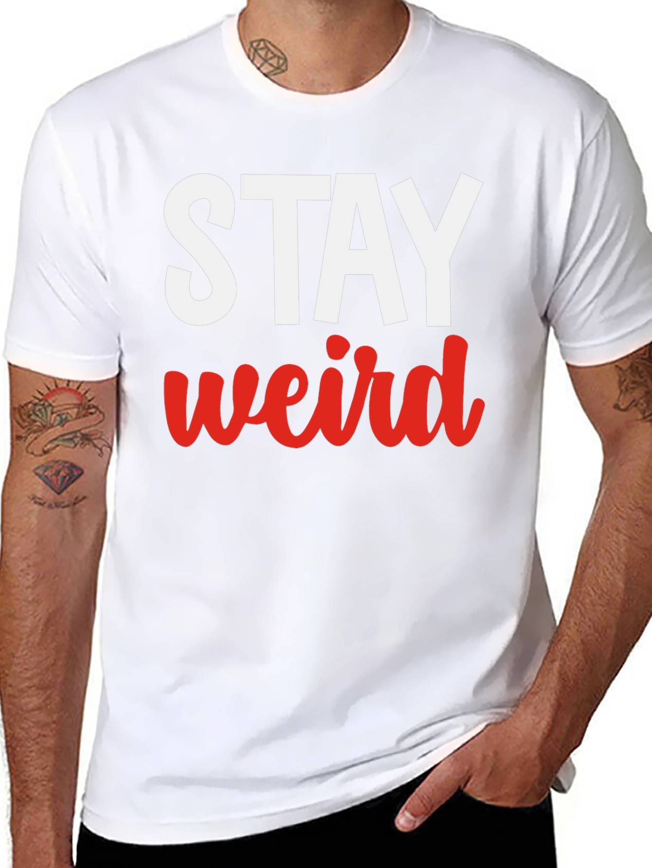 Stay Weird Graphic Tee - Black Casual T-Shirt