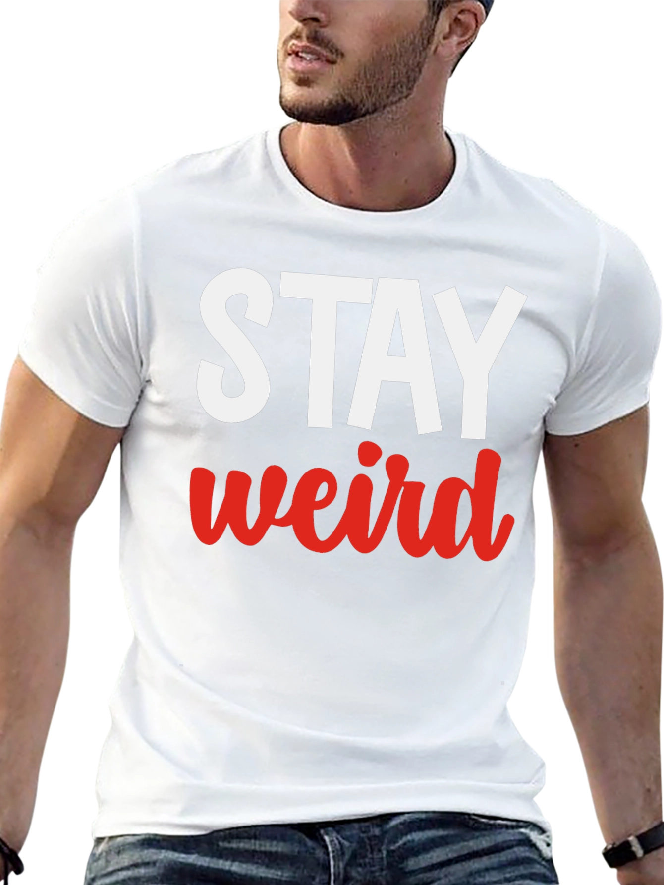 Stay Weird Graphic Tee - Black Casual T-Shirt