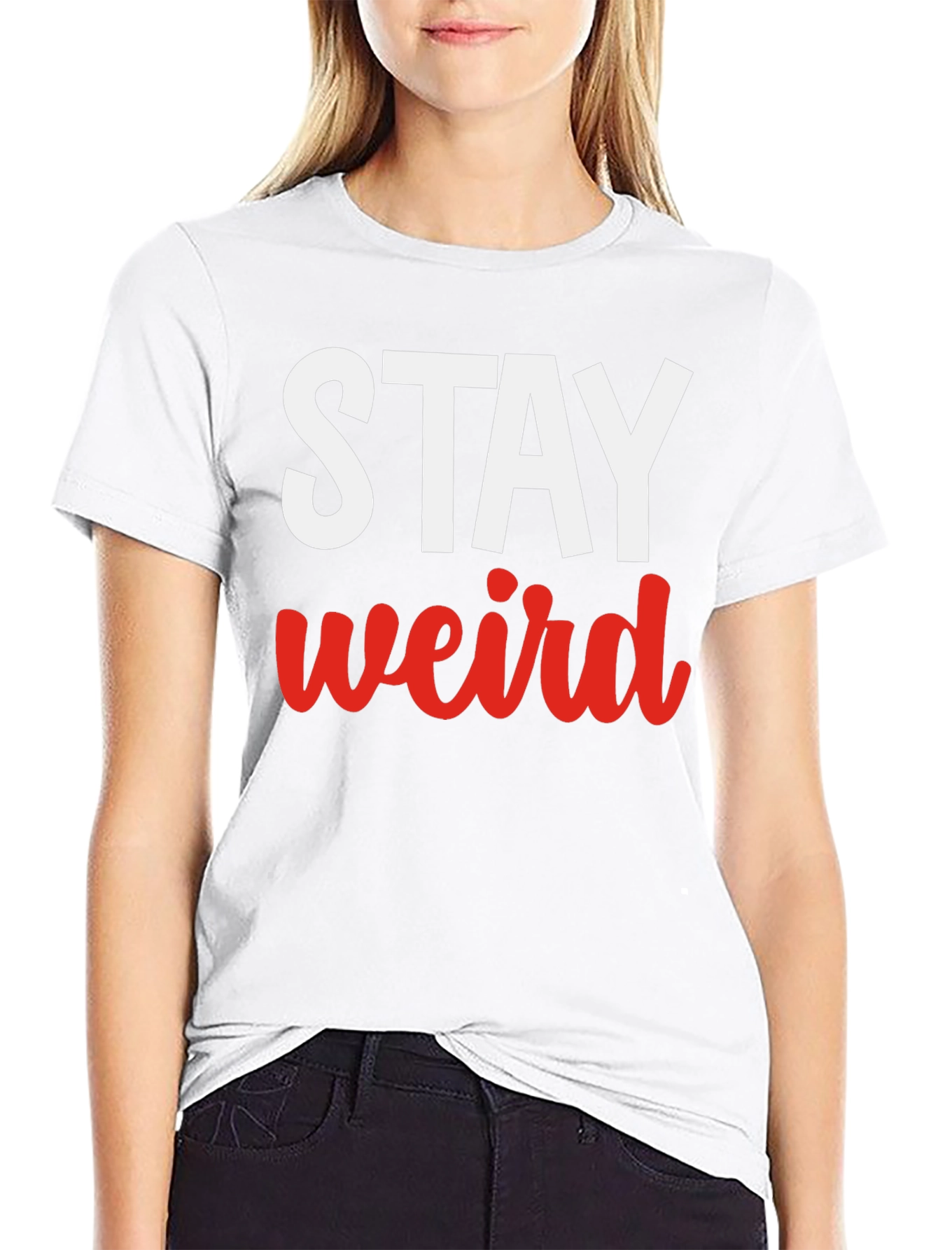 Stay Weird Graphic Tee - Black Casual T-Shirt