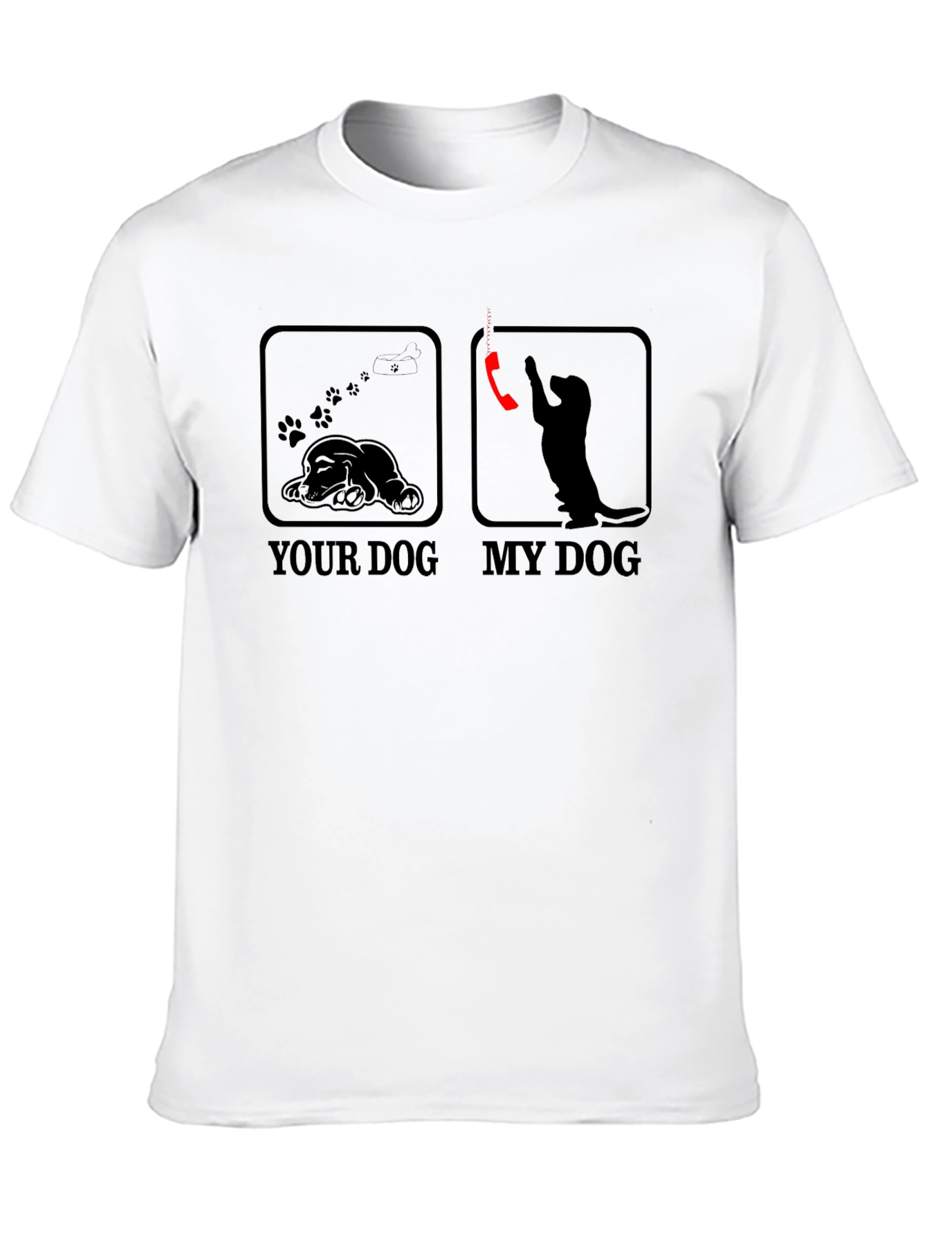 Funny Dog vs. Dog T-Shirt - Black Graphic Tee