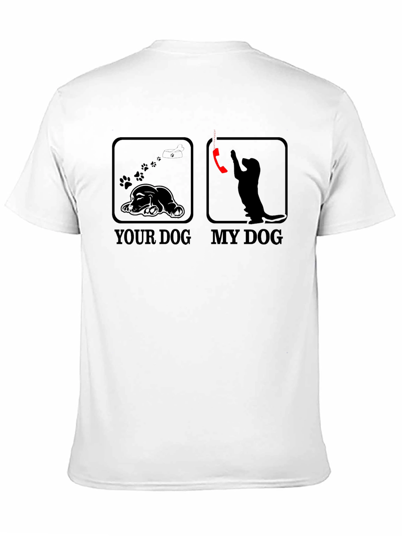 Funny Dog vs. Dog T-Shirt - Black Graphic Tee