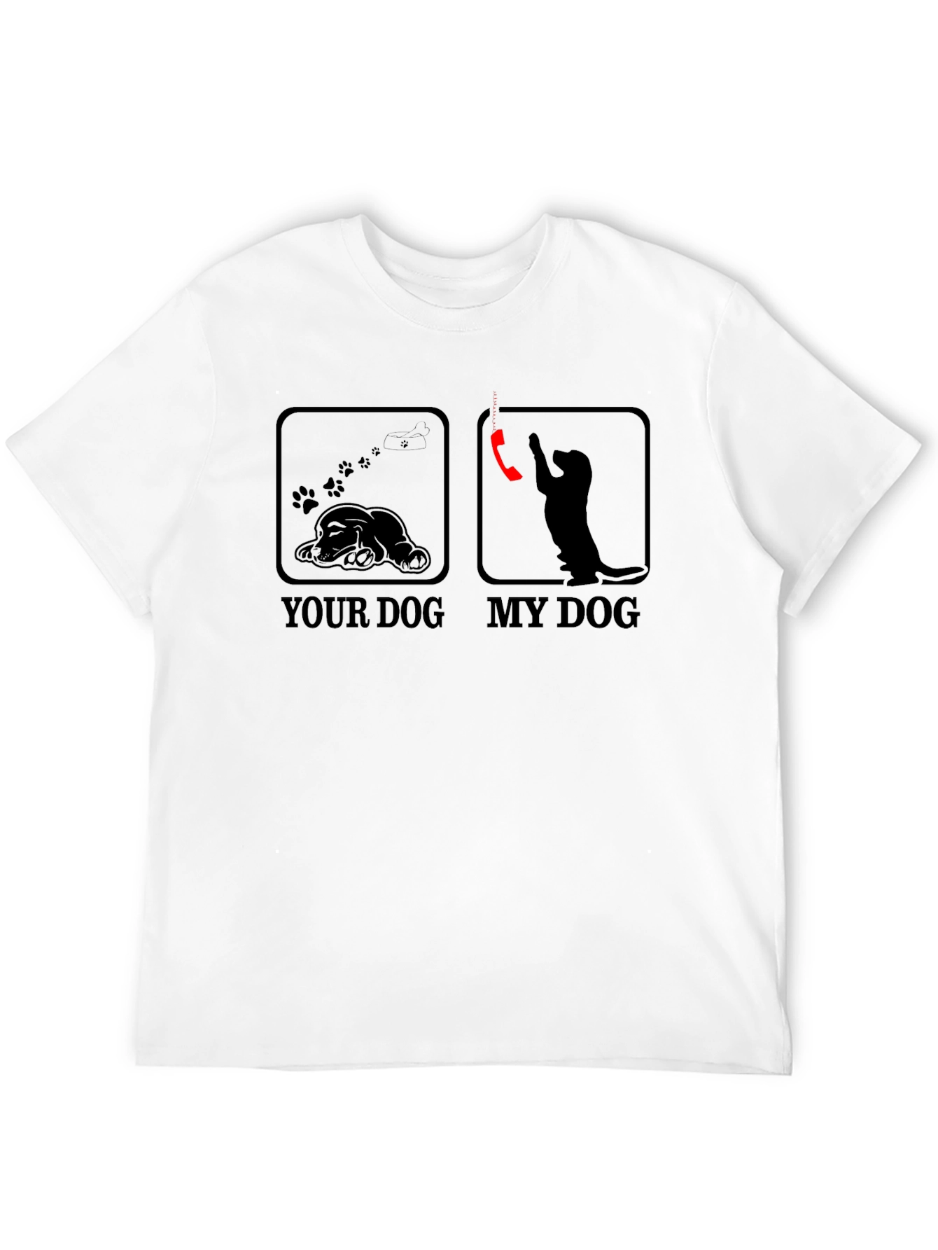 Funny Dog vs. Dog T-Shirt - Black Graphic Tee