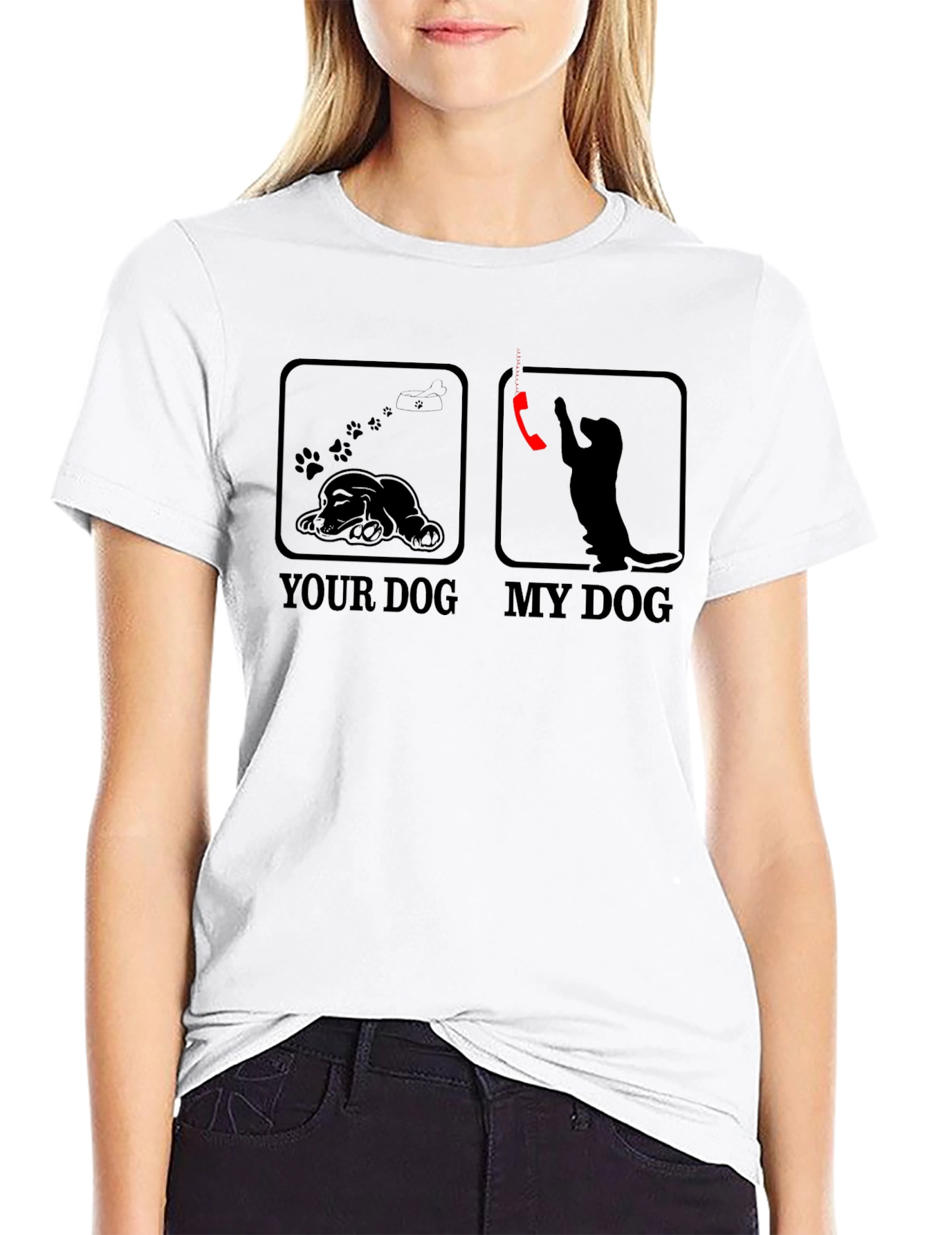 Funny Dog vs. Dog T-Shirt - Black Graphic Tee