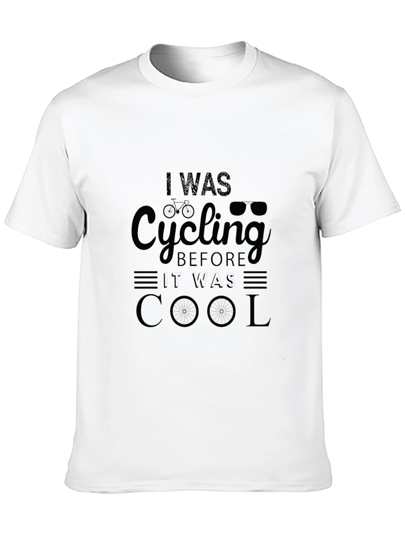 Cycling Before Cool Black Graphic T-Shirt