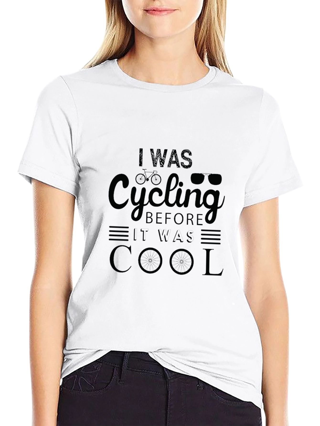 Cycling Before Cool Black Graphic T-Shirt