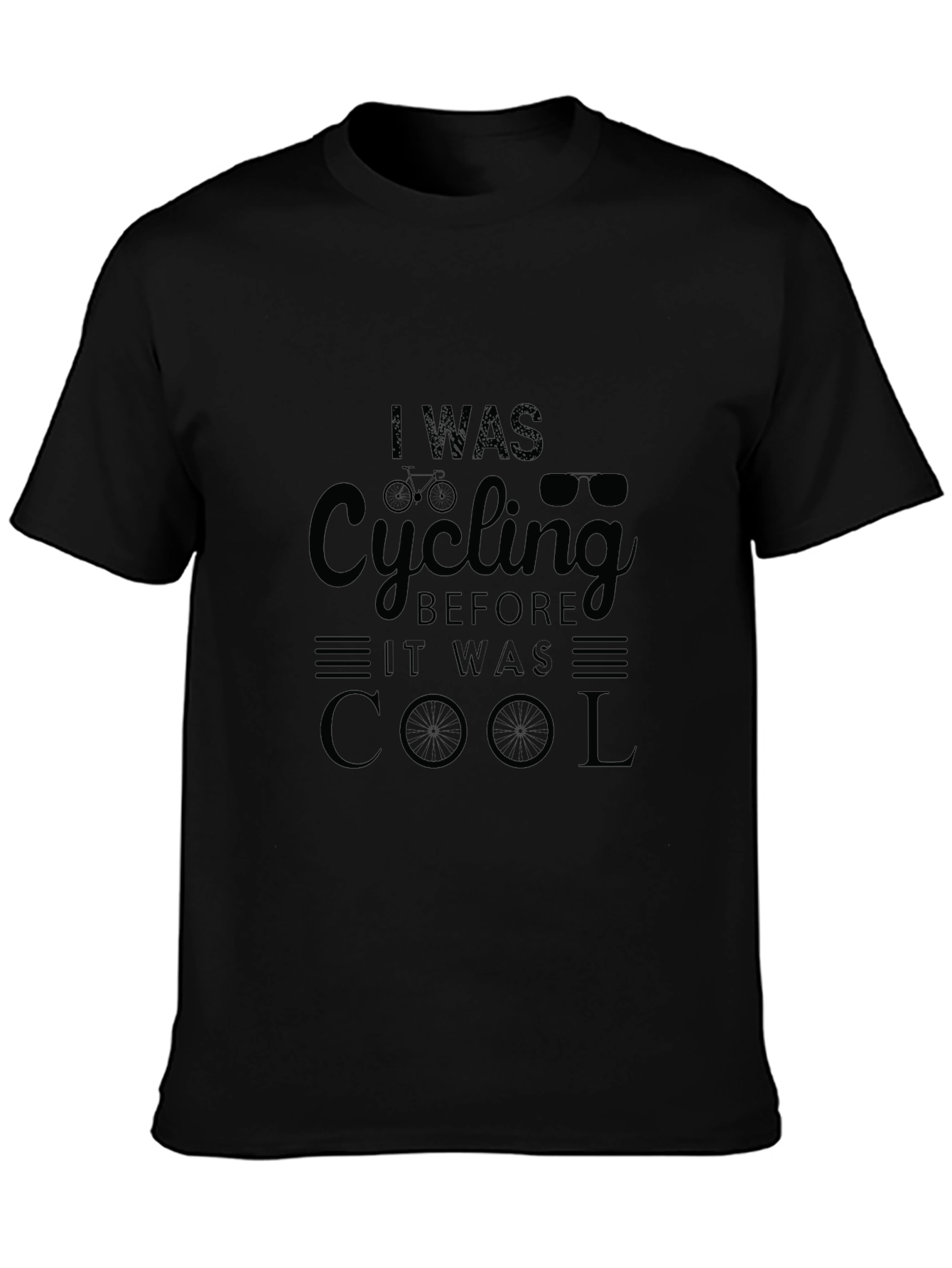 Cycling Before Cool Black Graphic T-Shirt
