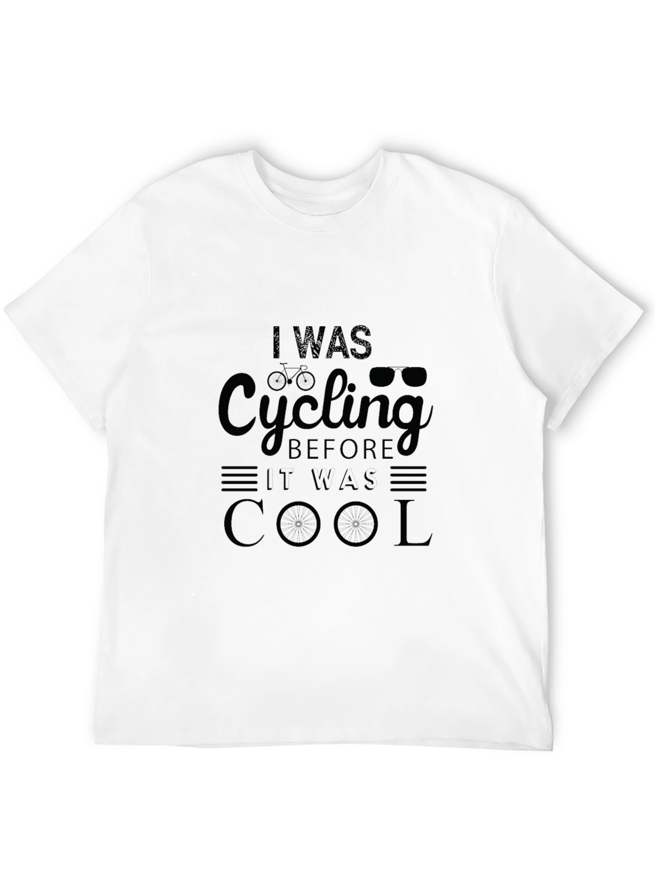 Cycling Before Cool Black Graphic T-Shirt