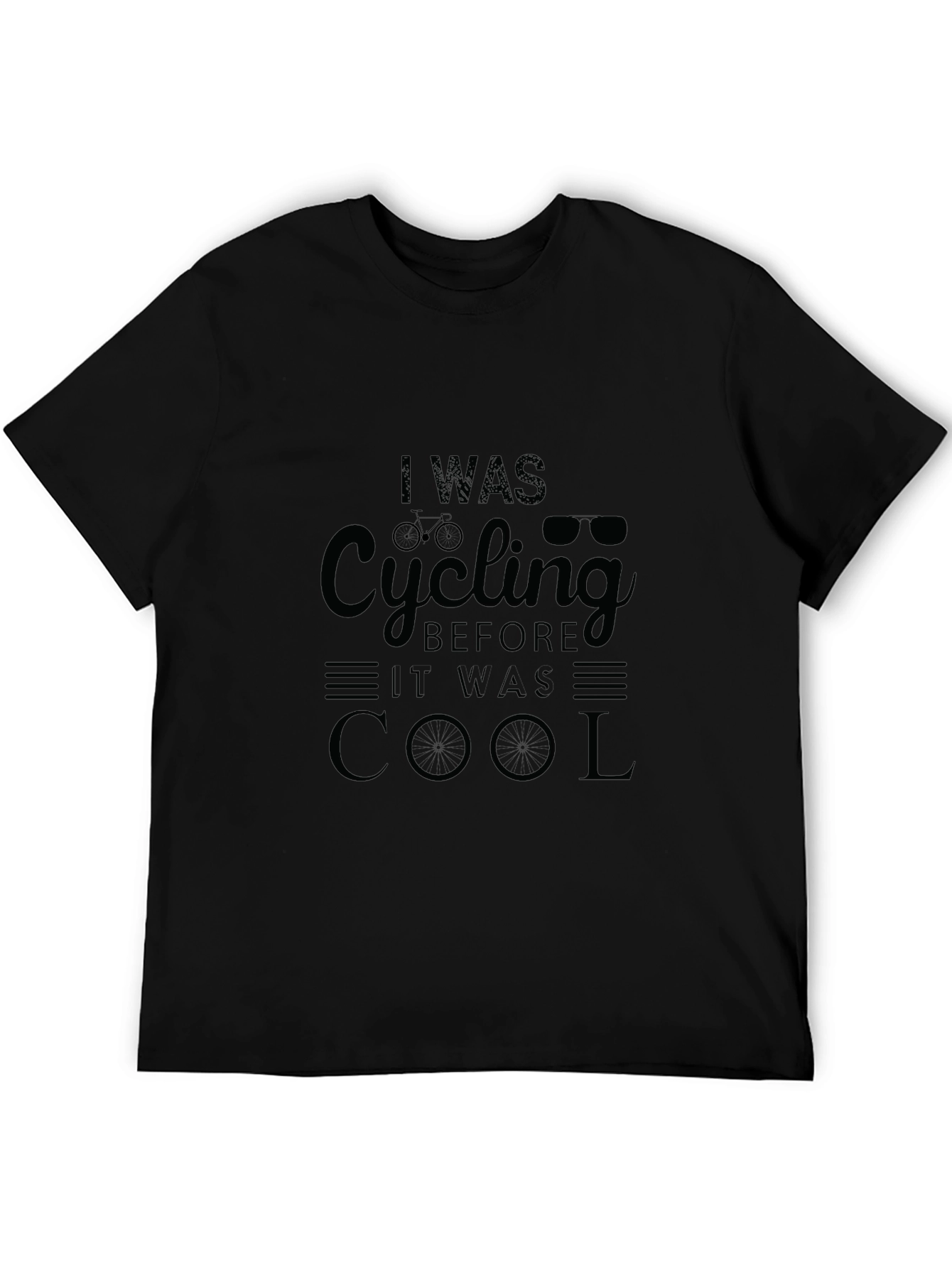 Cycling Before Cool Black Graphic T-Shirt