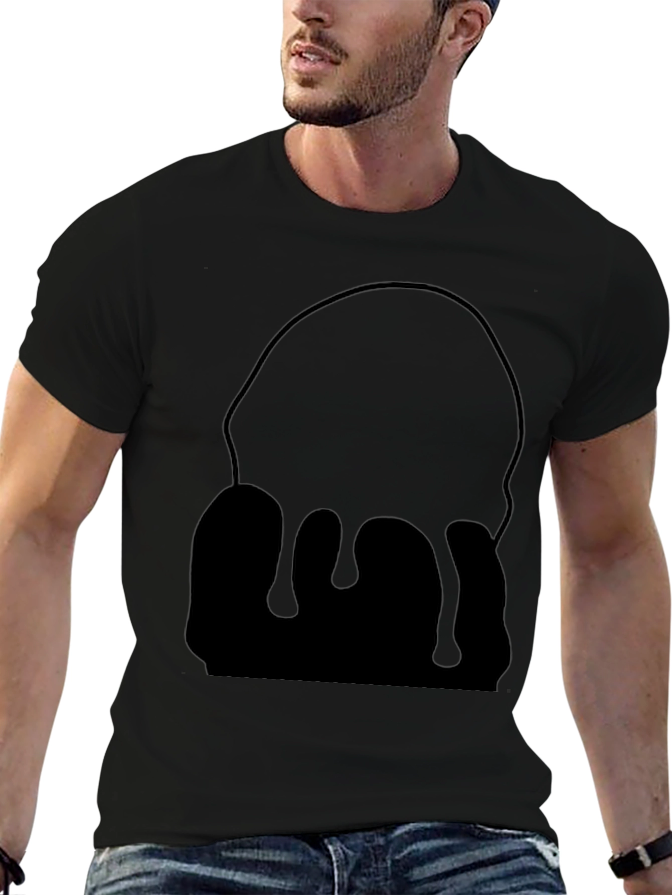 Dripping Black Graphic Tee - Unique Design