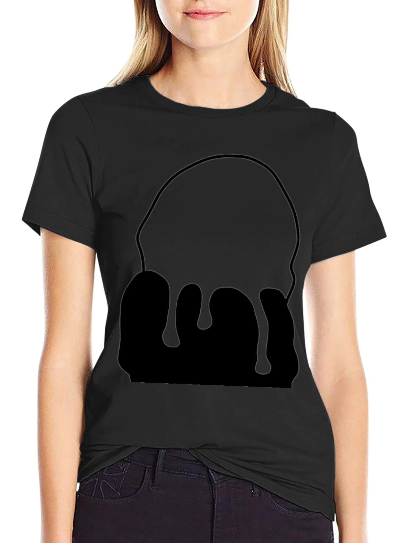 Dripping Black Graphic Tee - Unique Design