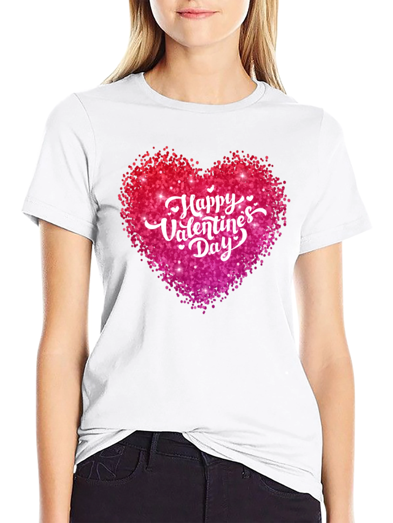 Happy Valentines Day Heart Graphic T-Shirt