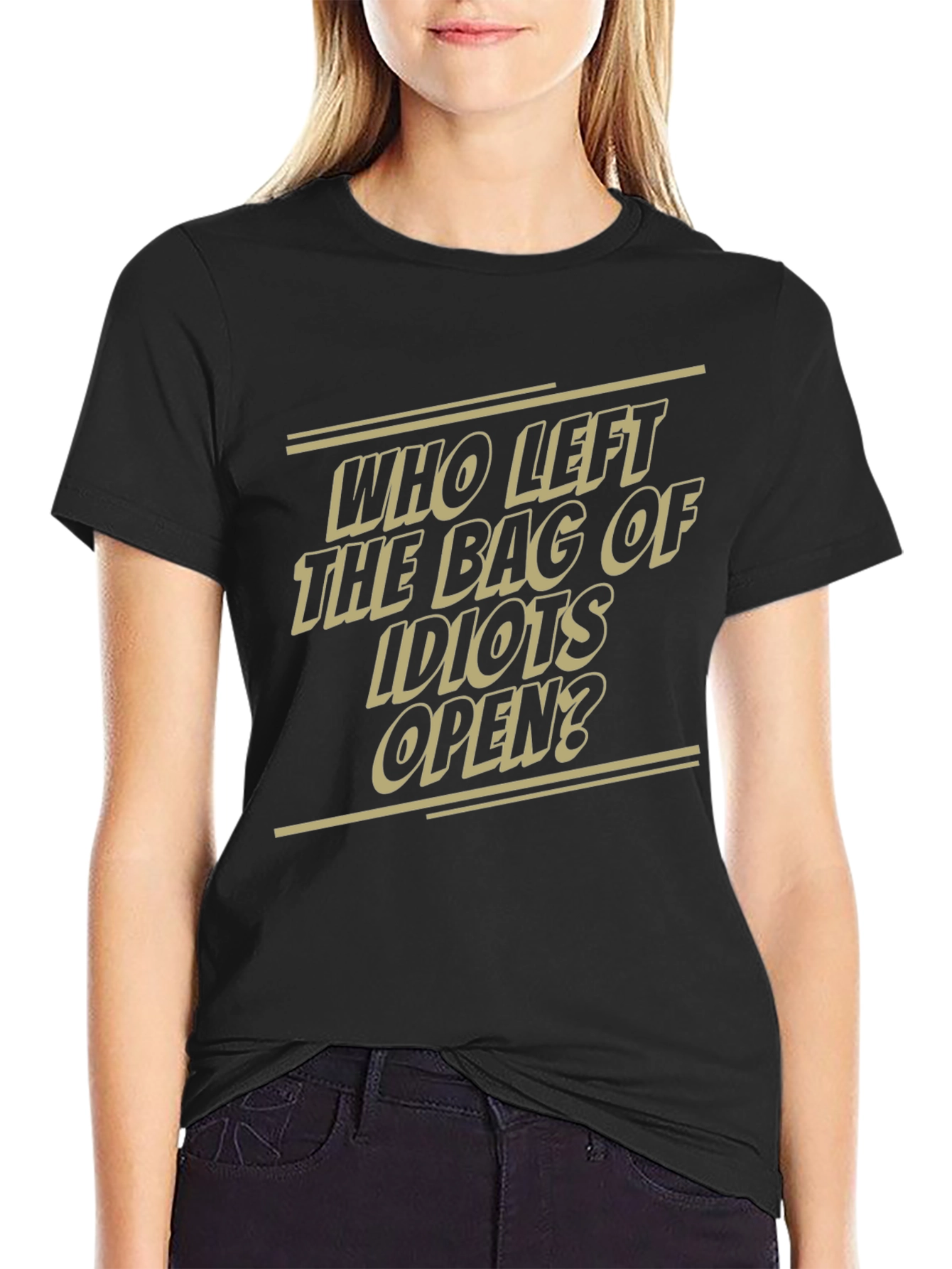 Humorous Graphic T-Shirt - Bag of Idiots