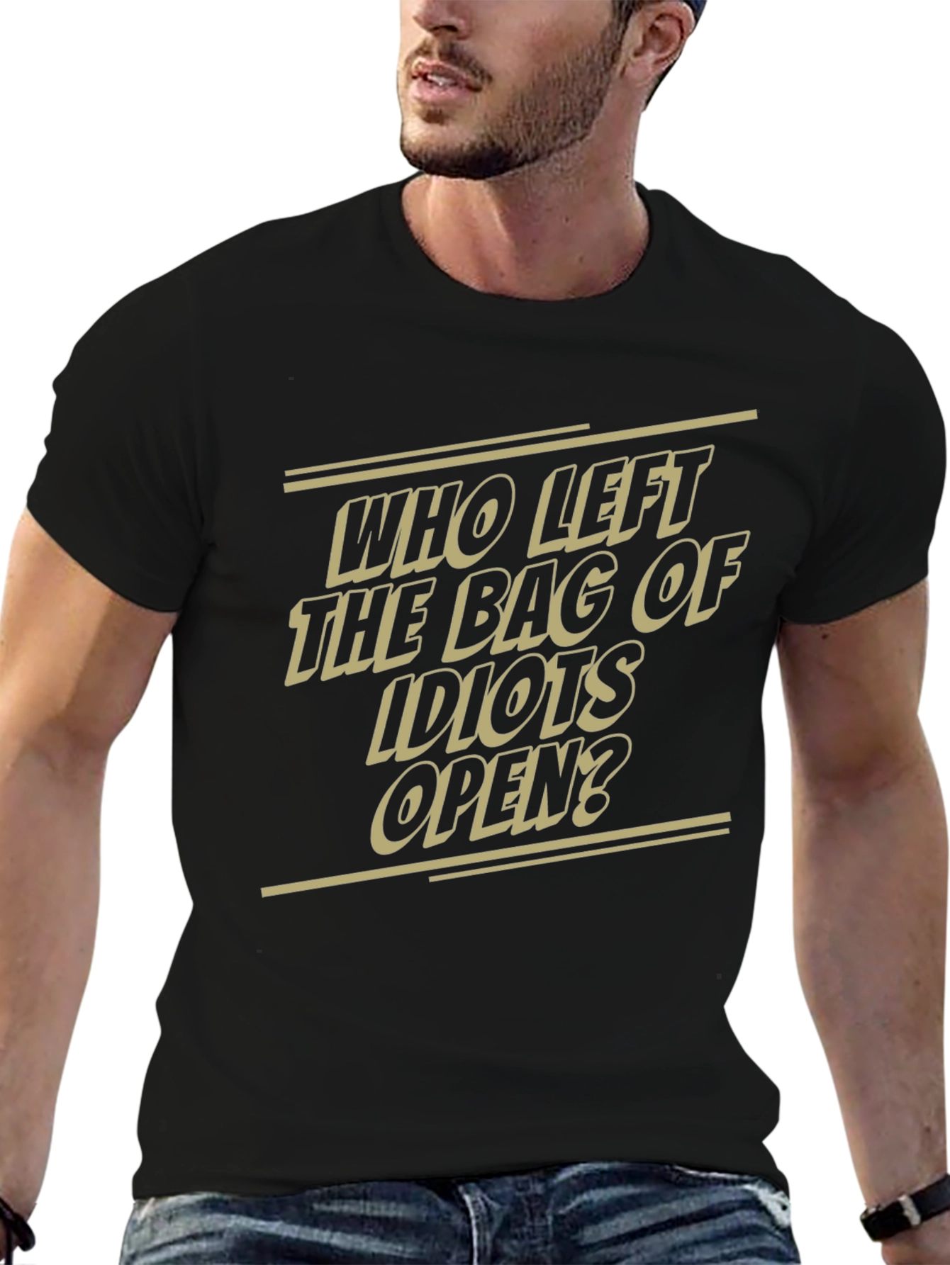 Humorous Graphic T-Shirt - Bag of Idiots