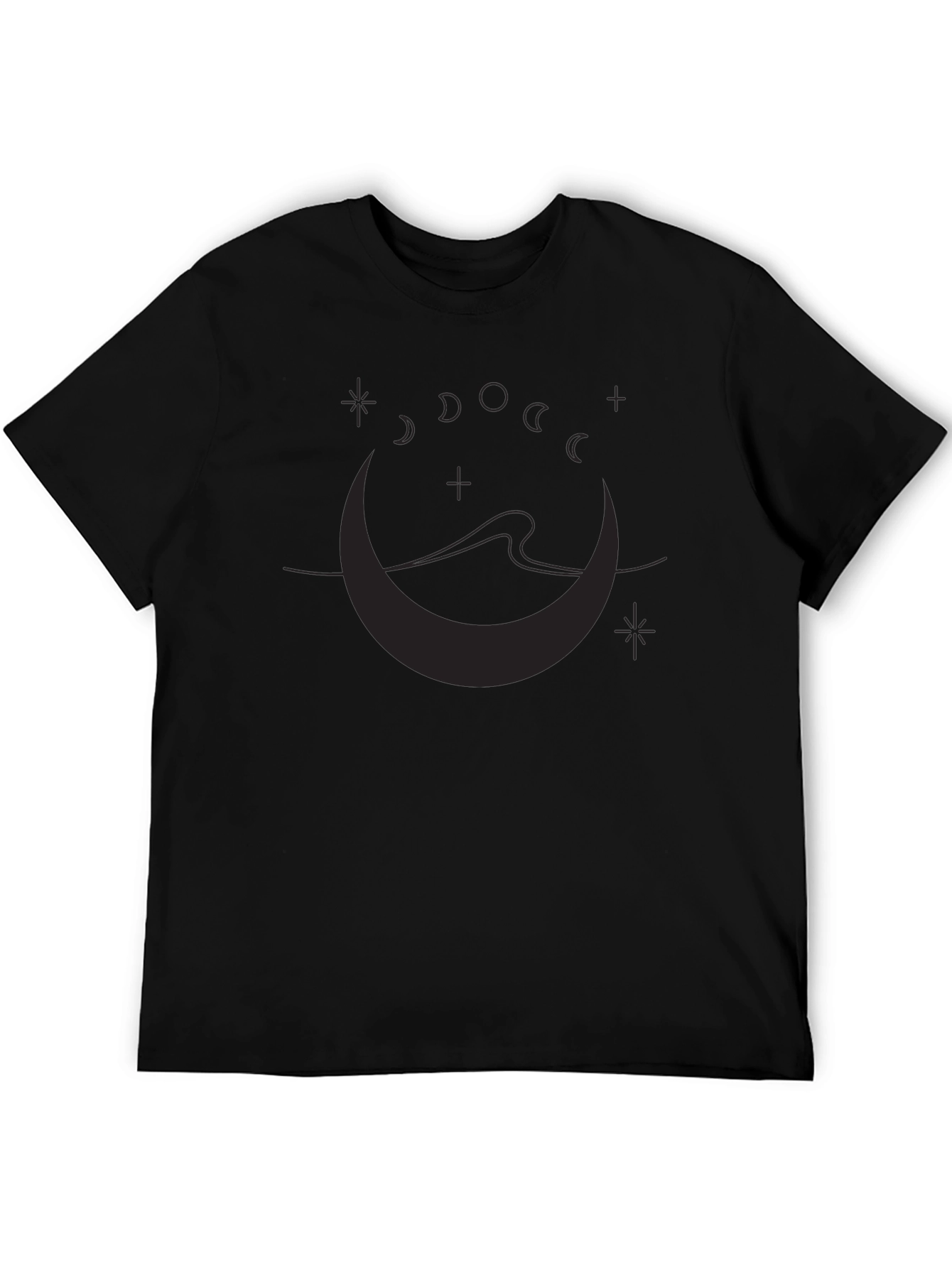 Black Moon Phase Graphic T-Shirt