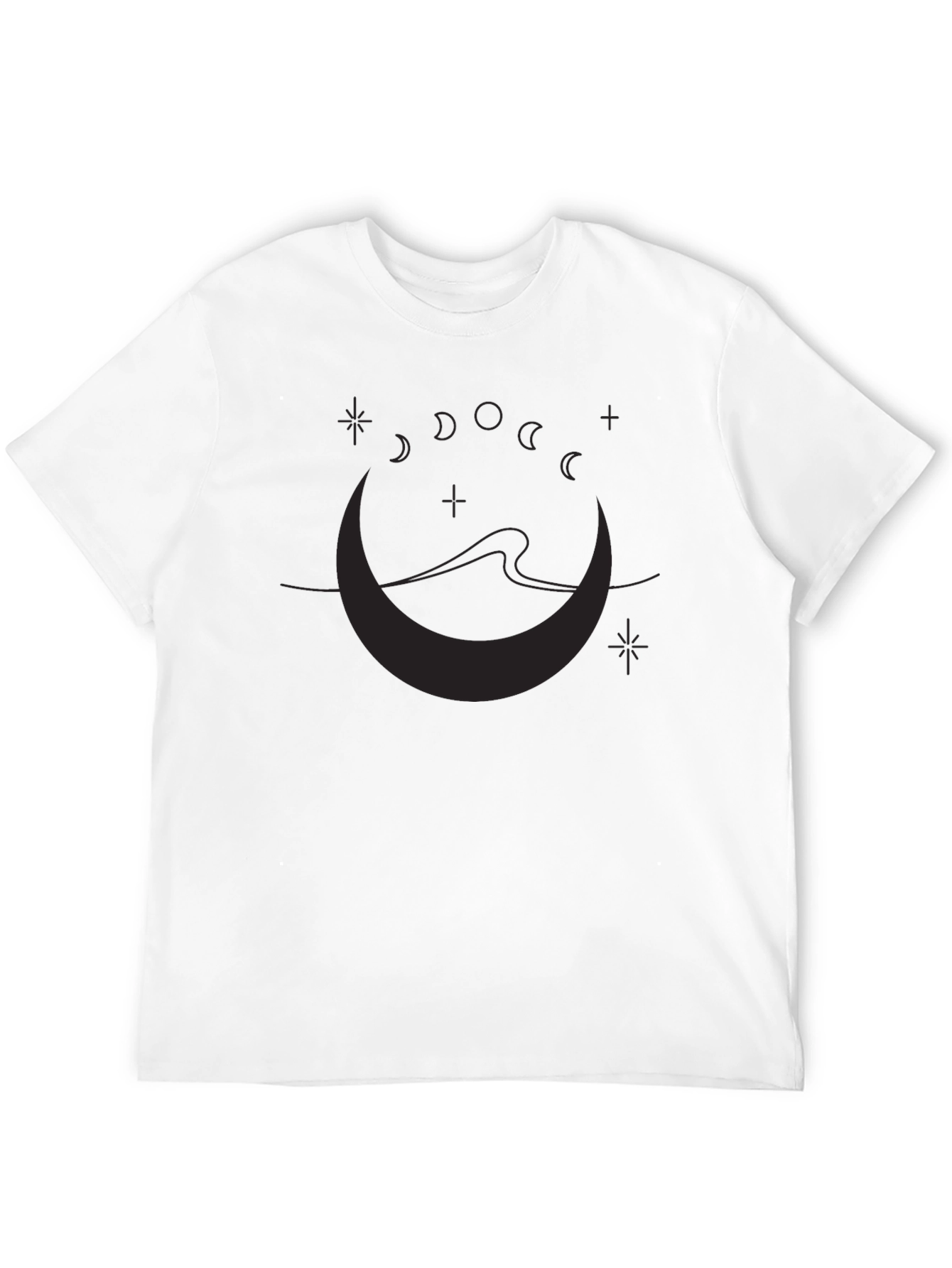 Black Moon Phase Graphic T-Shirt