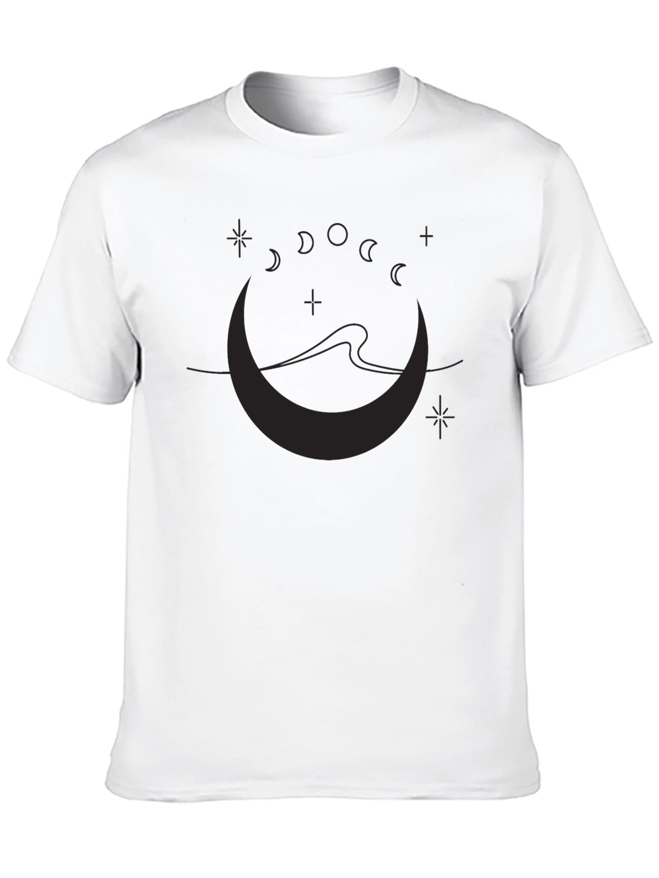 Black Moon Phase Graphic T-Shirt