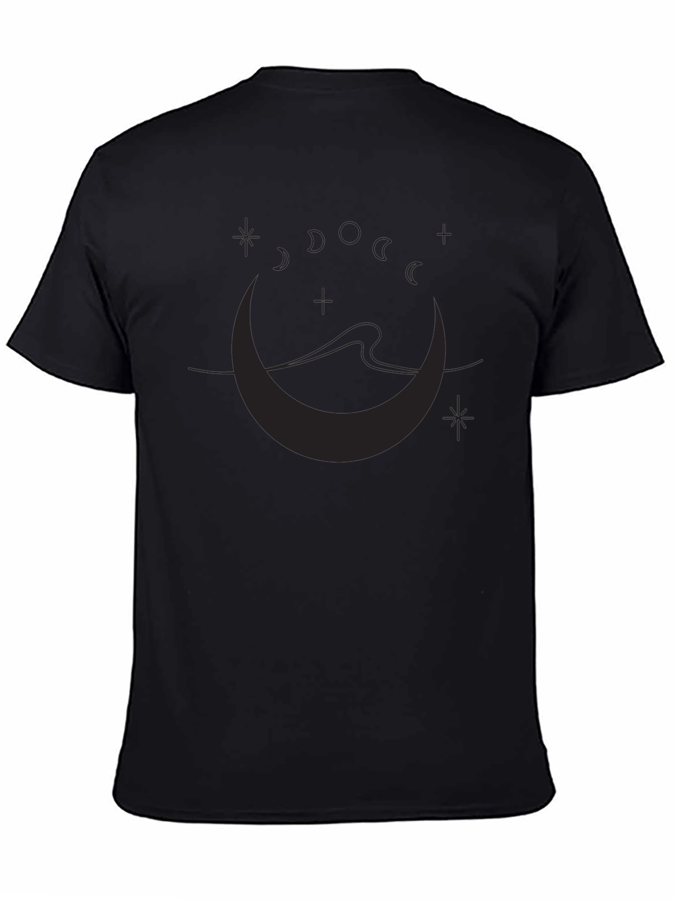 Black Moon Phase Graphic T-Shirt