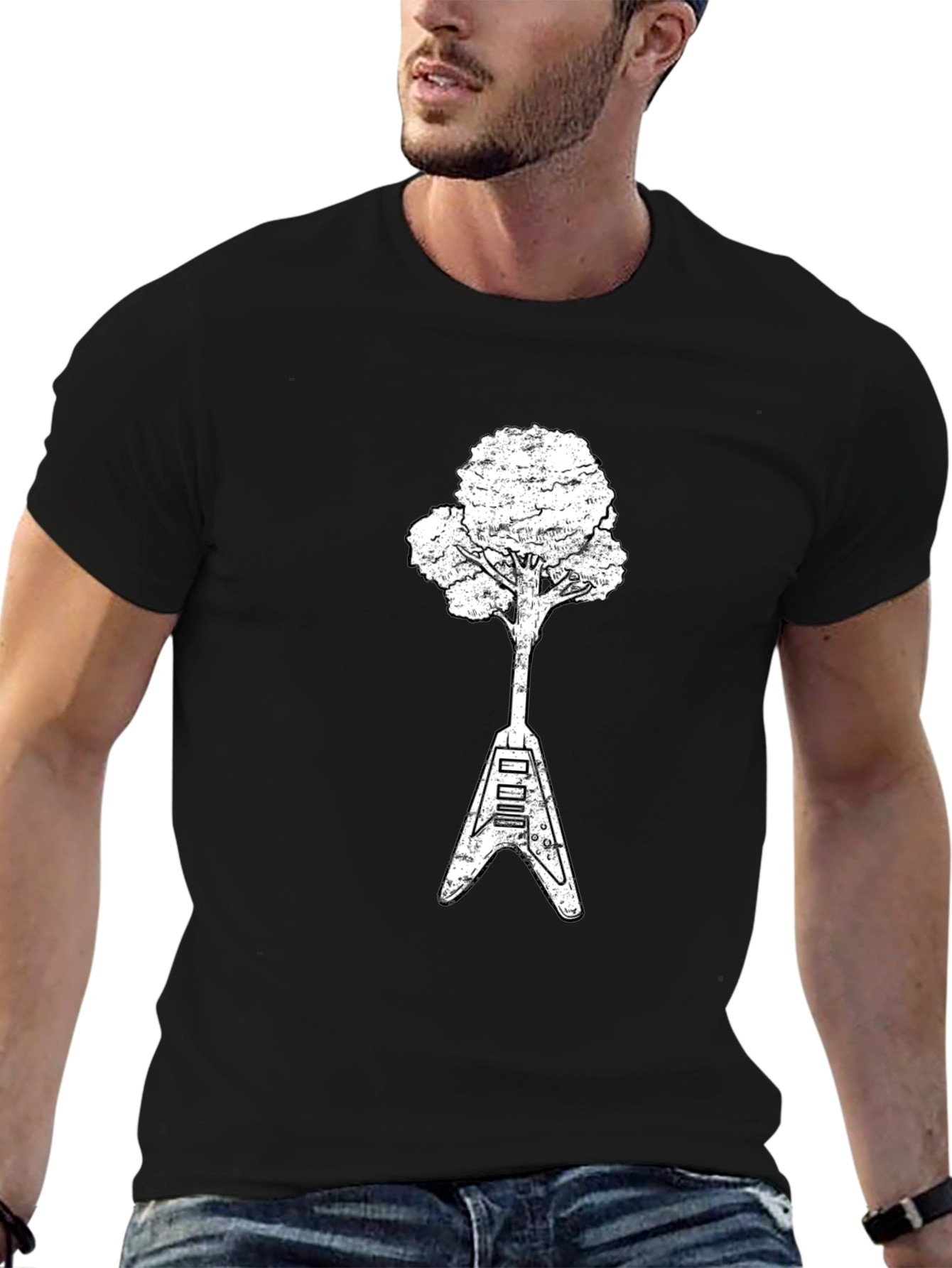 Guitar Tree Graphic Tee - Nature Meets Music