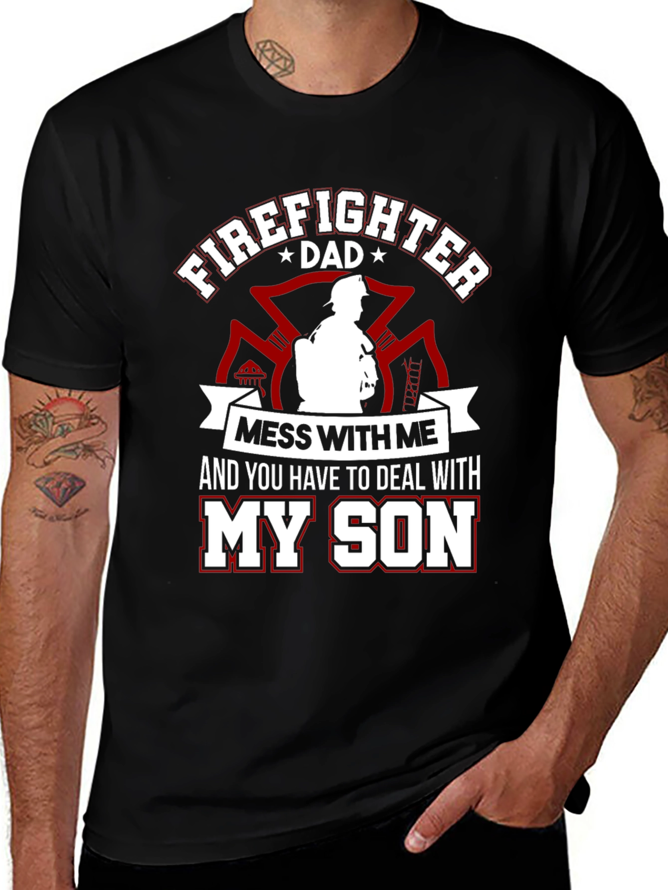 Firefighter Dad T-Shirt - Protect My Son