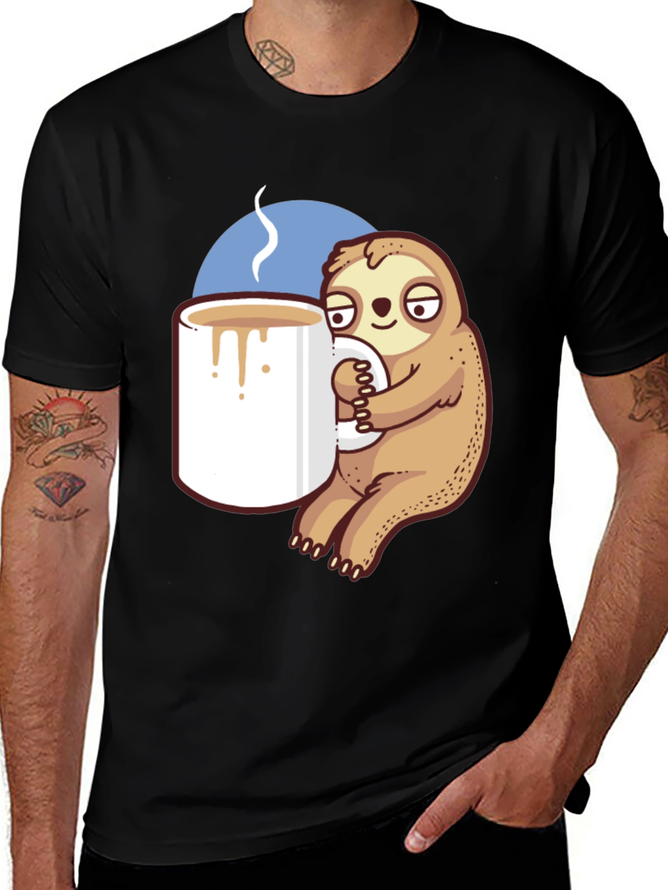 Sloth Coffee Lover T-Shirt - Relaxed Fit