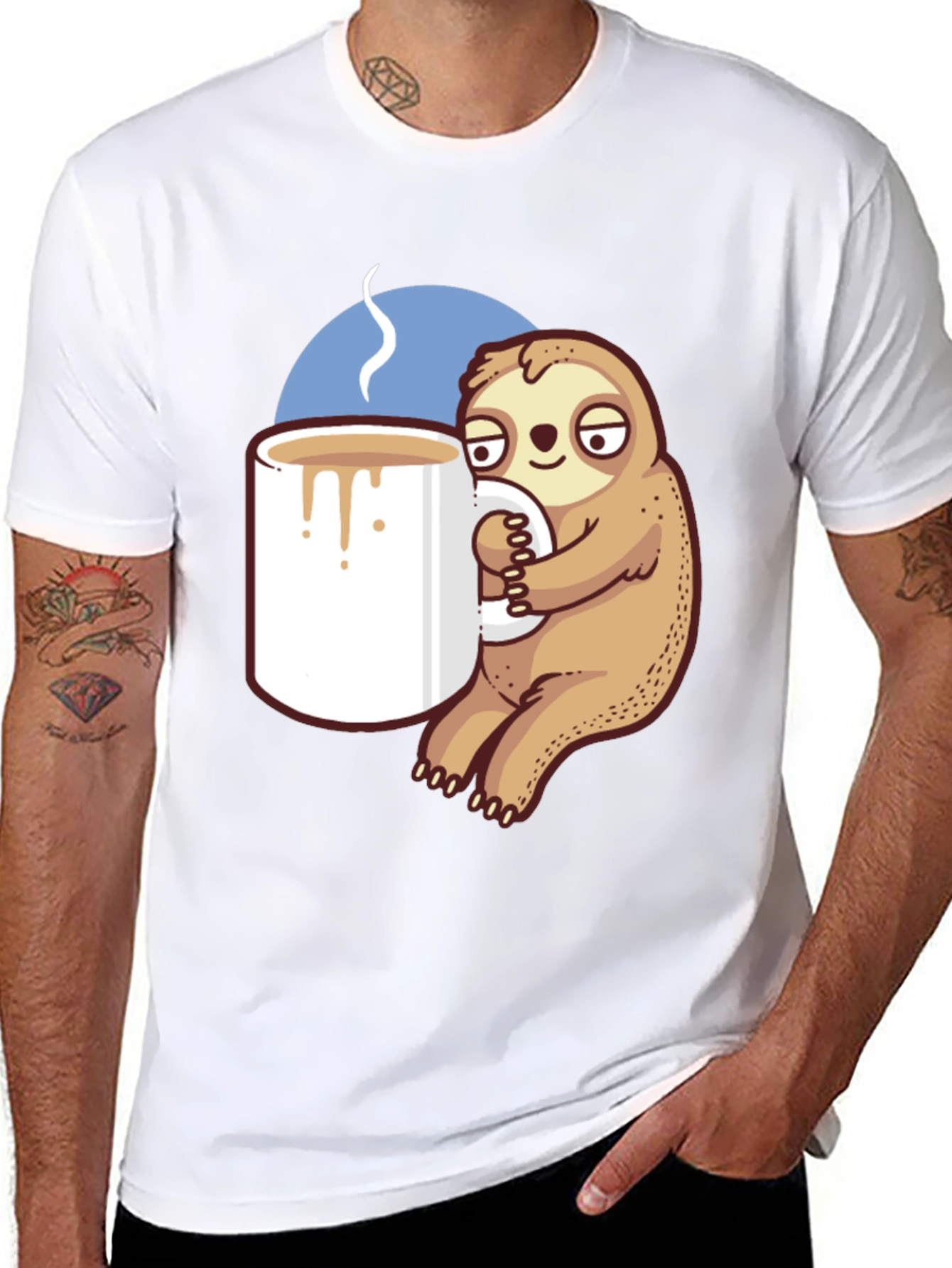 Sloth Coffee Lover T-Shirt - Relaxed Fit