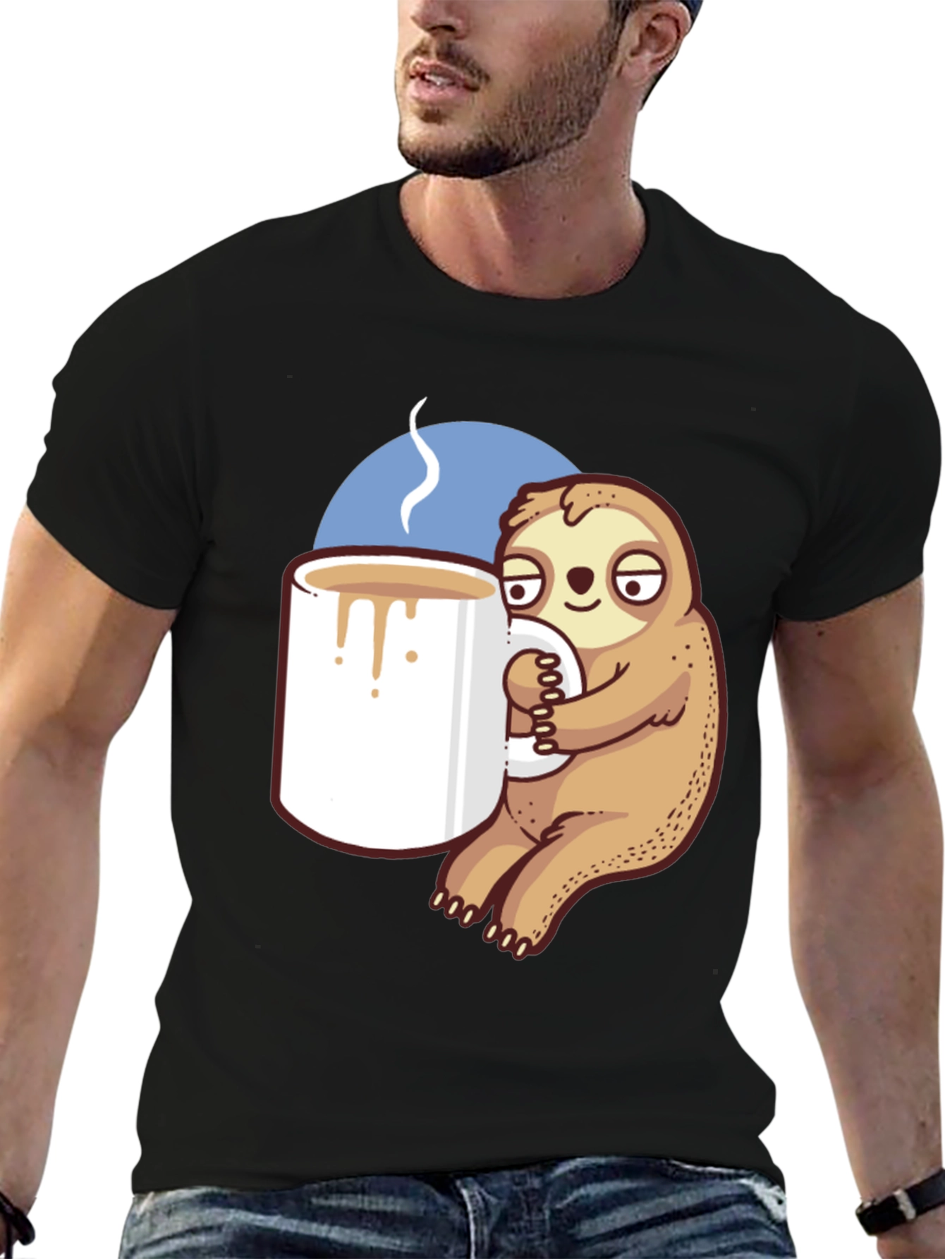 Sloth Coffee Lover T-Shirt - Relaxed Fit