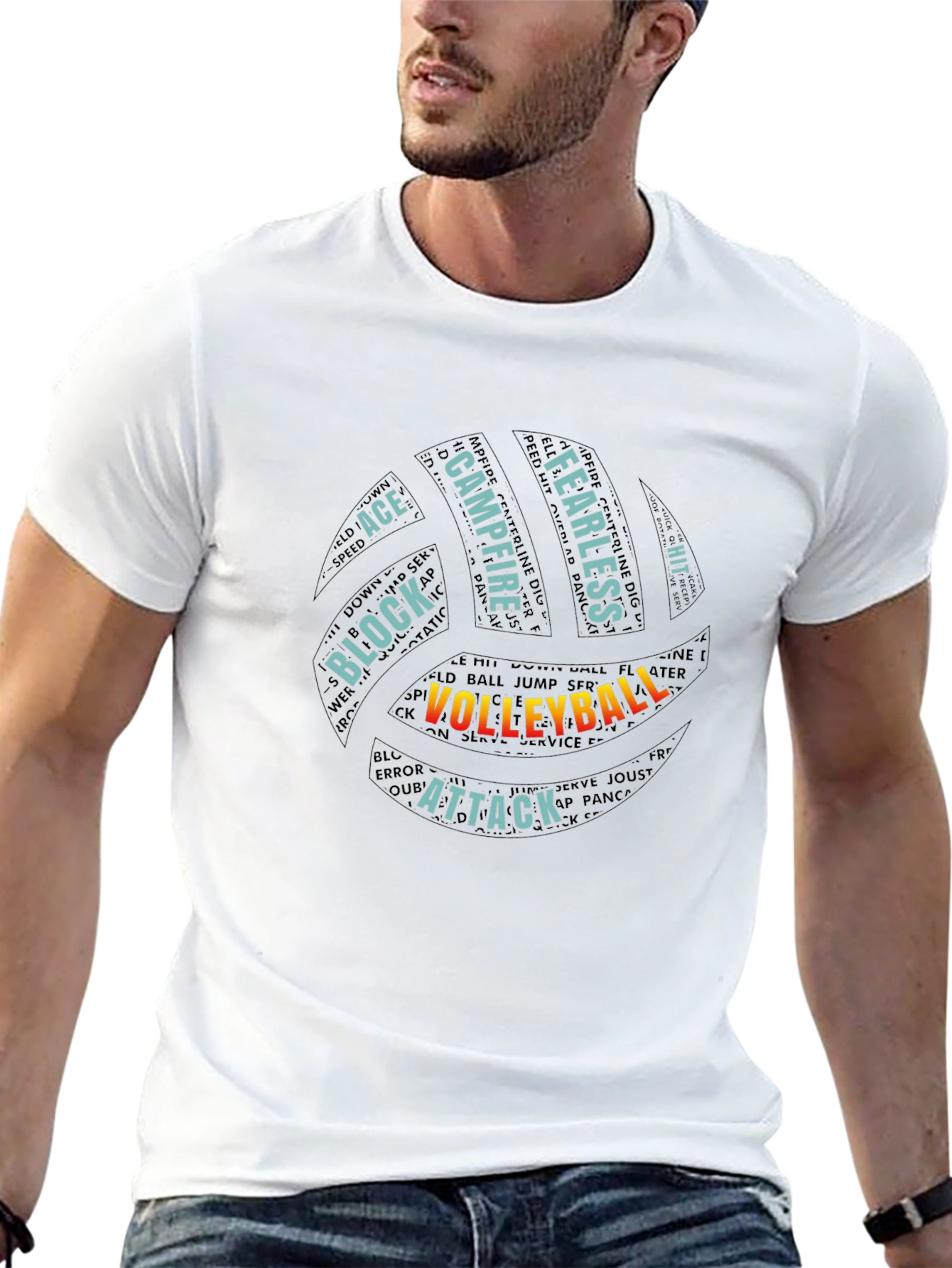 Volleyball Word Art T-Shirt