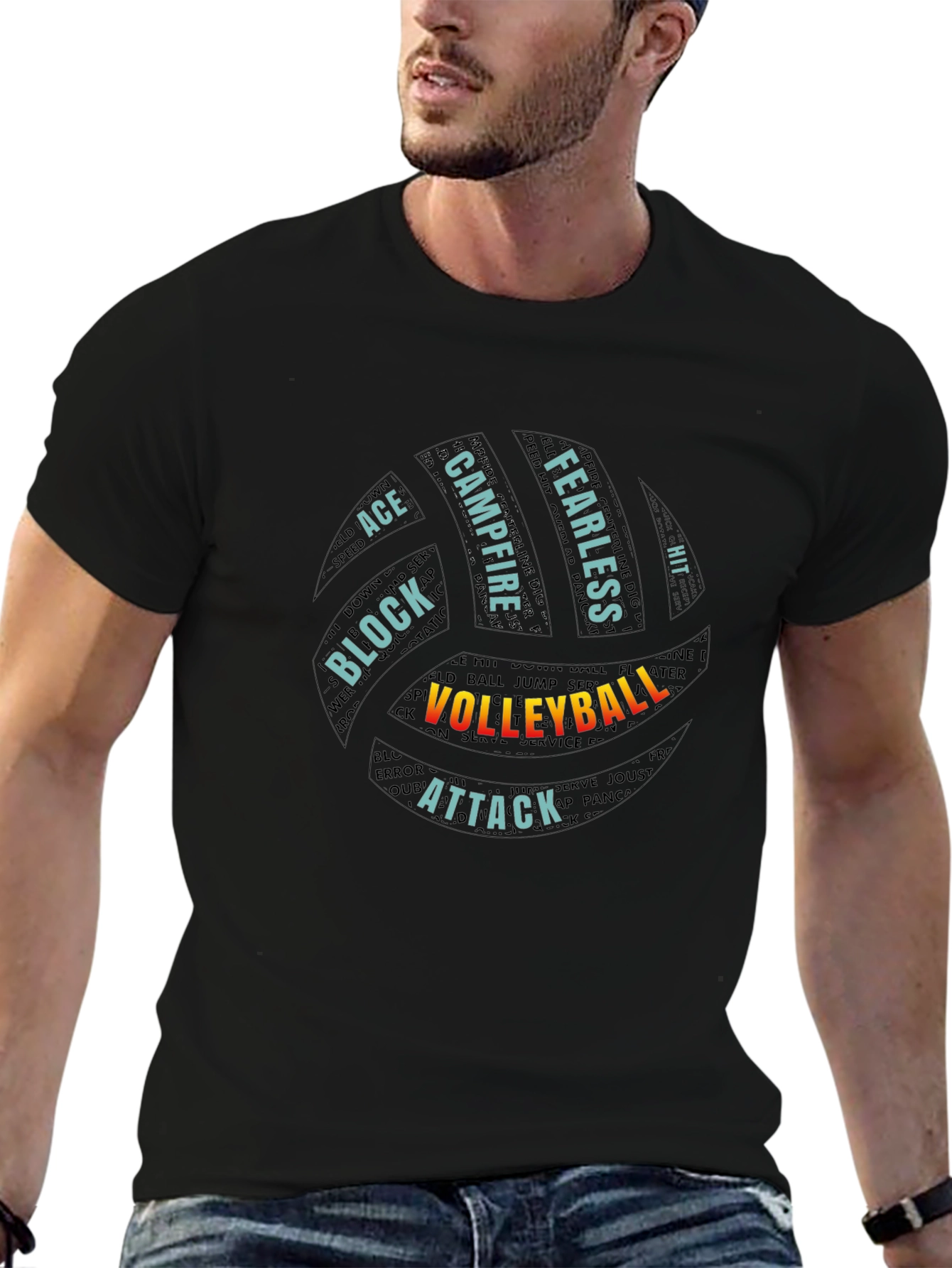 Volleyball Word Art T-Shirt