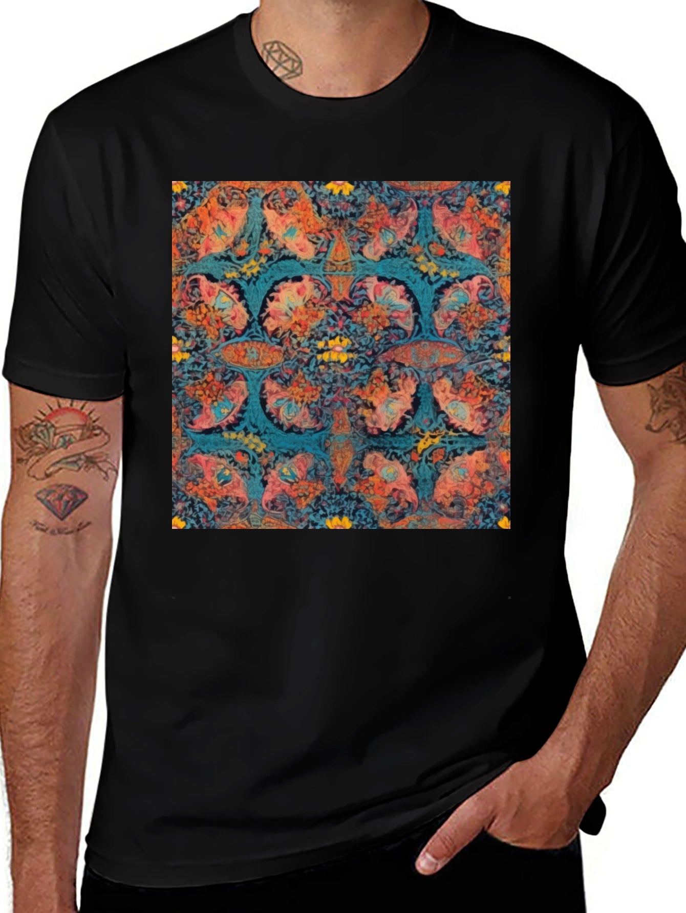 Abstract Floral Print T-Shirt