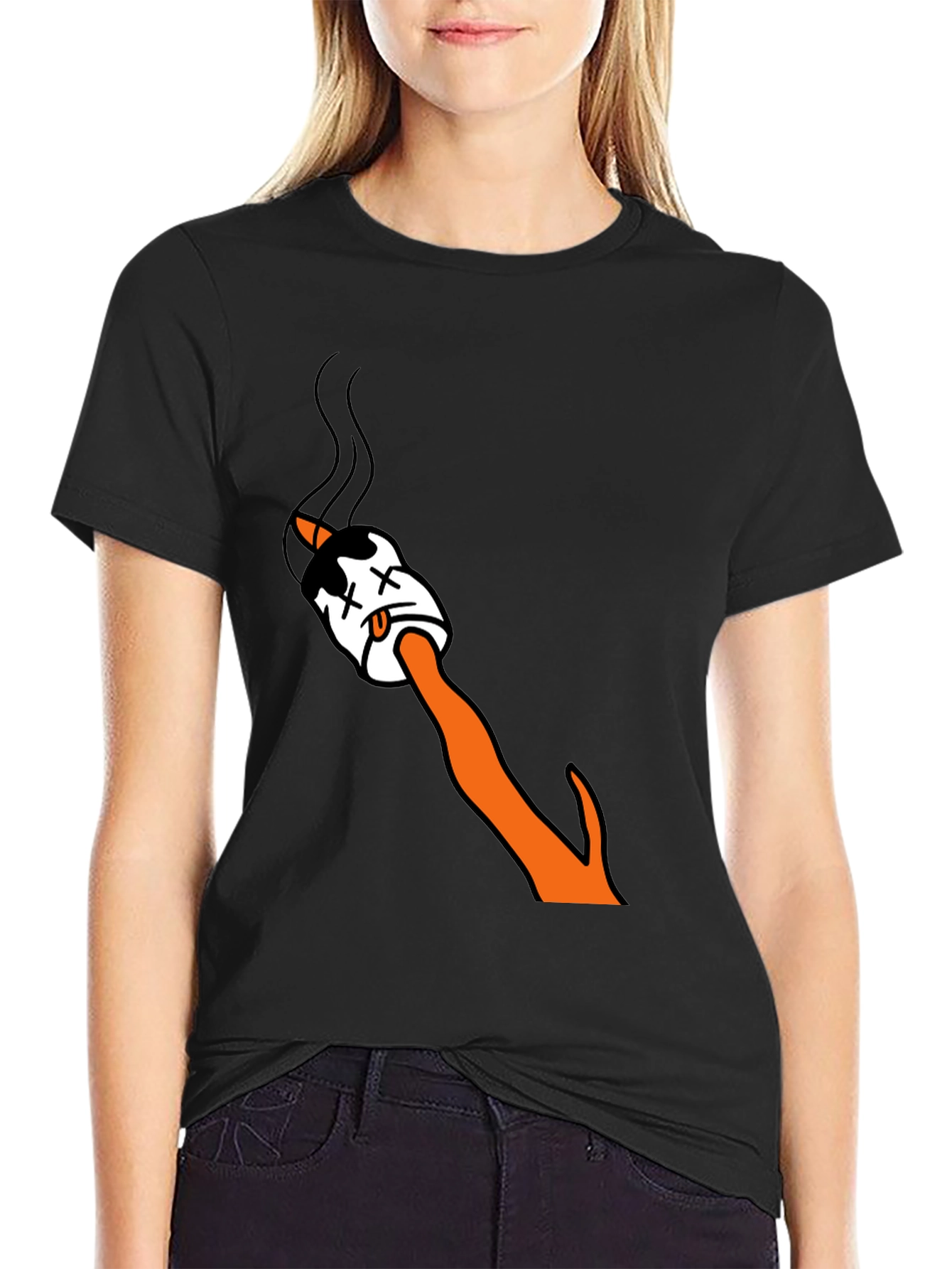 Marshmallow T-Shirt - Black Cotton Blend