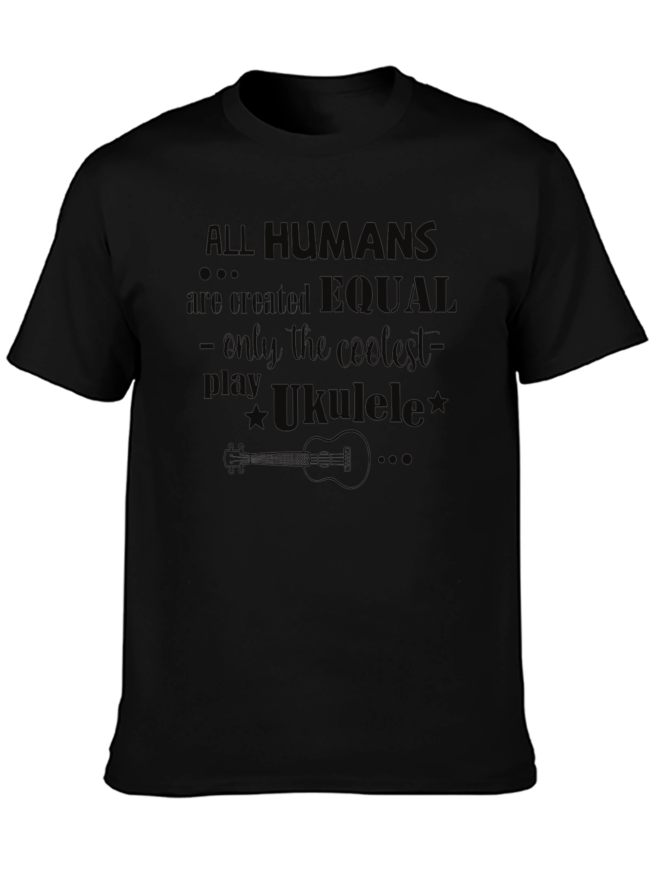 Coolest Play Ukulele Black T-Shirt