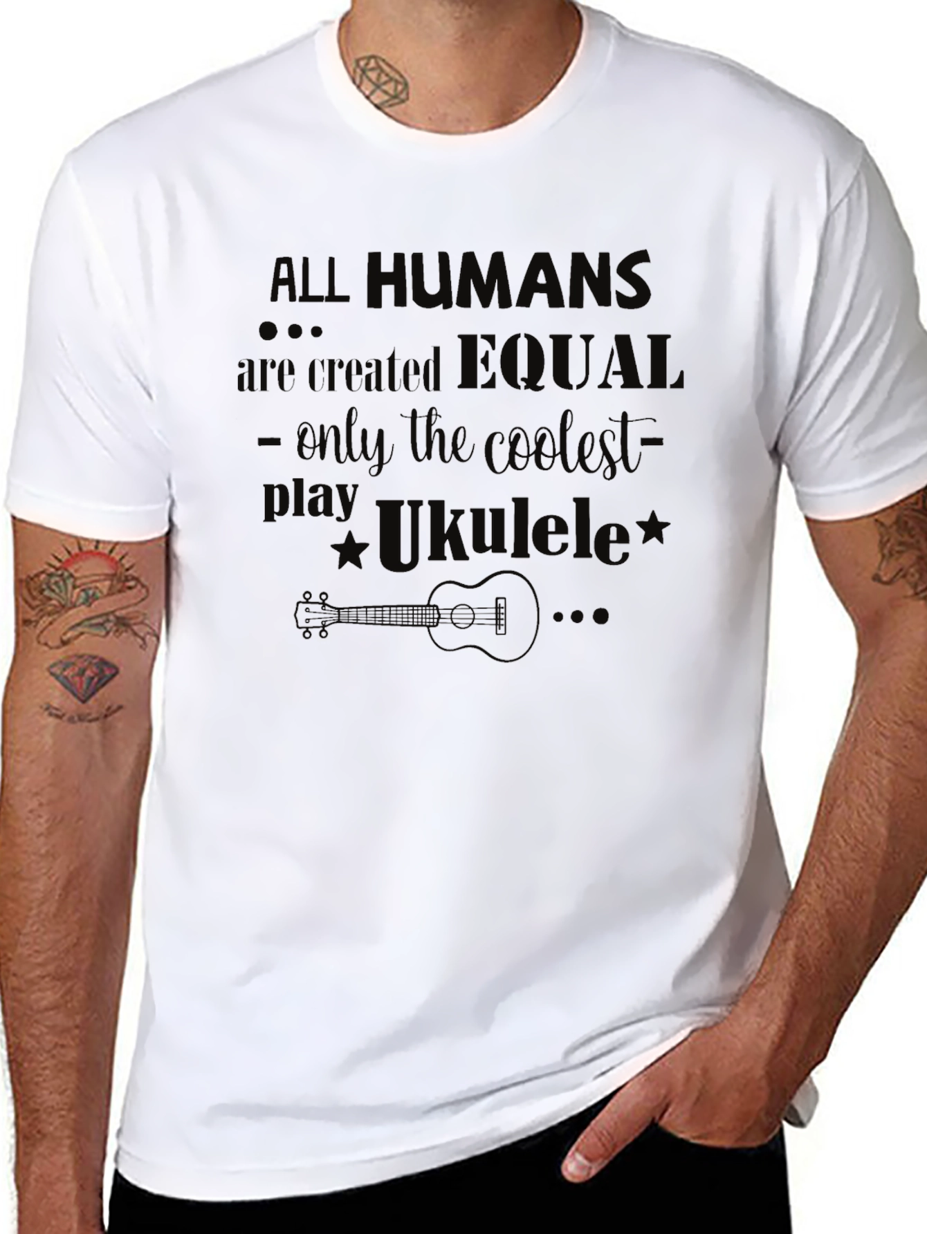 Coolest Play Ukulele Black T-Shirt