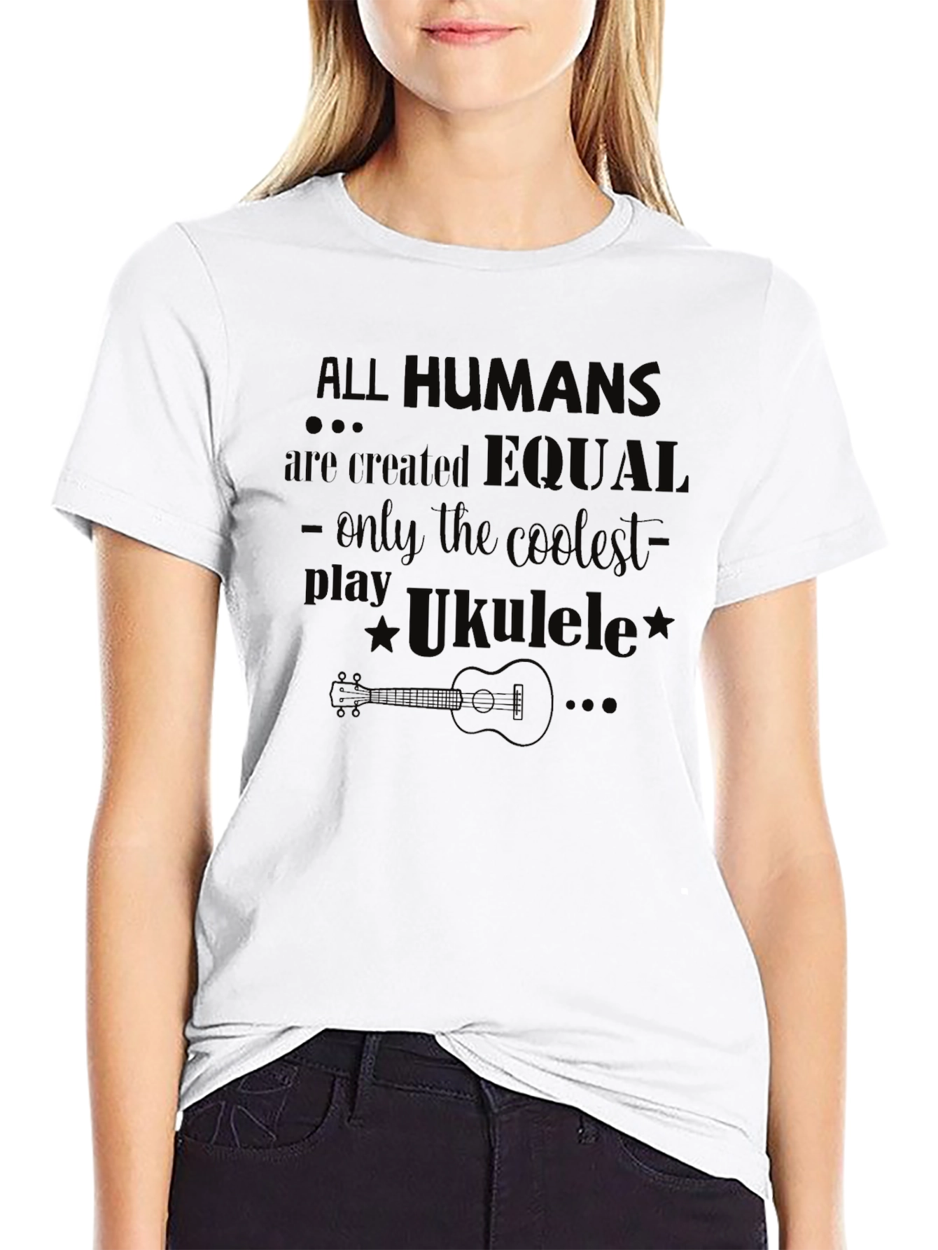 Coolest Play Ukulele Black T-Shirt