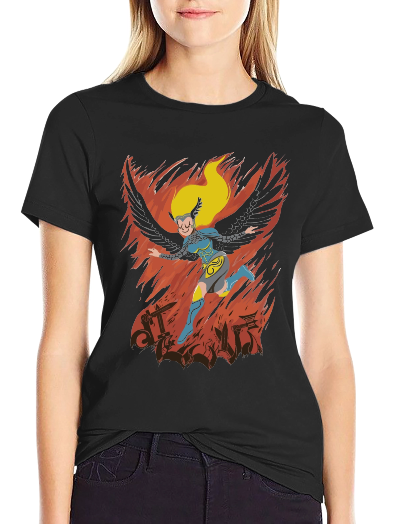 Valkyrie T-Shirt: Winged Warrior Design