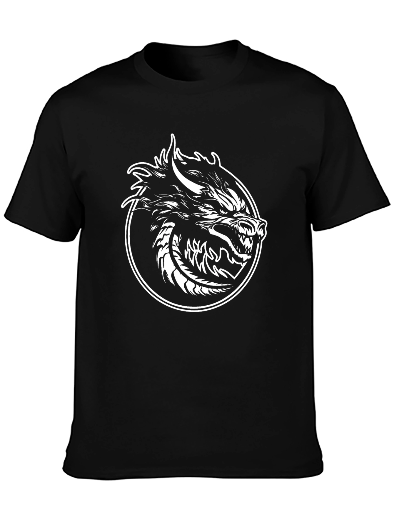 Dragon Graphic Tee - Bold Black Cotton Shirt
