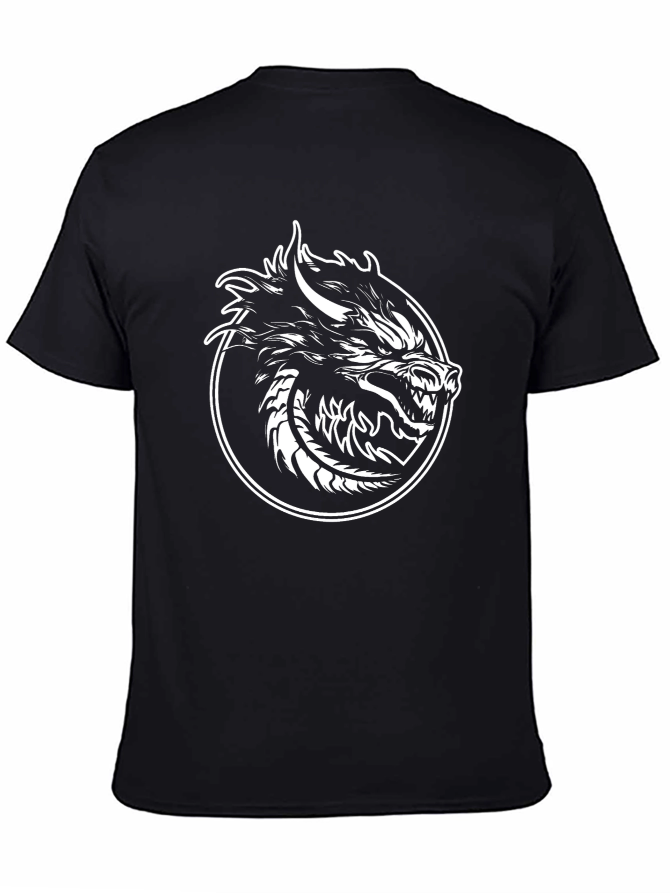 Dragon Graphic Tee - Bold Black Cotton Shirt