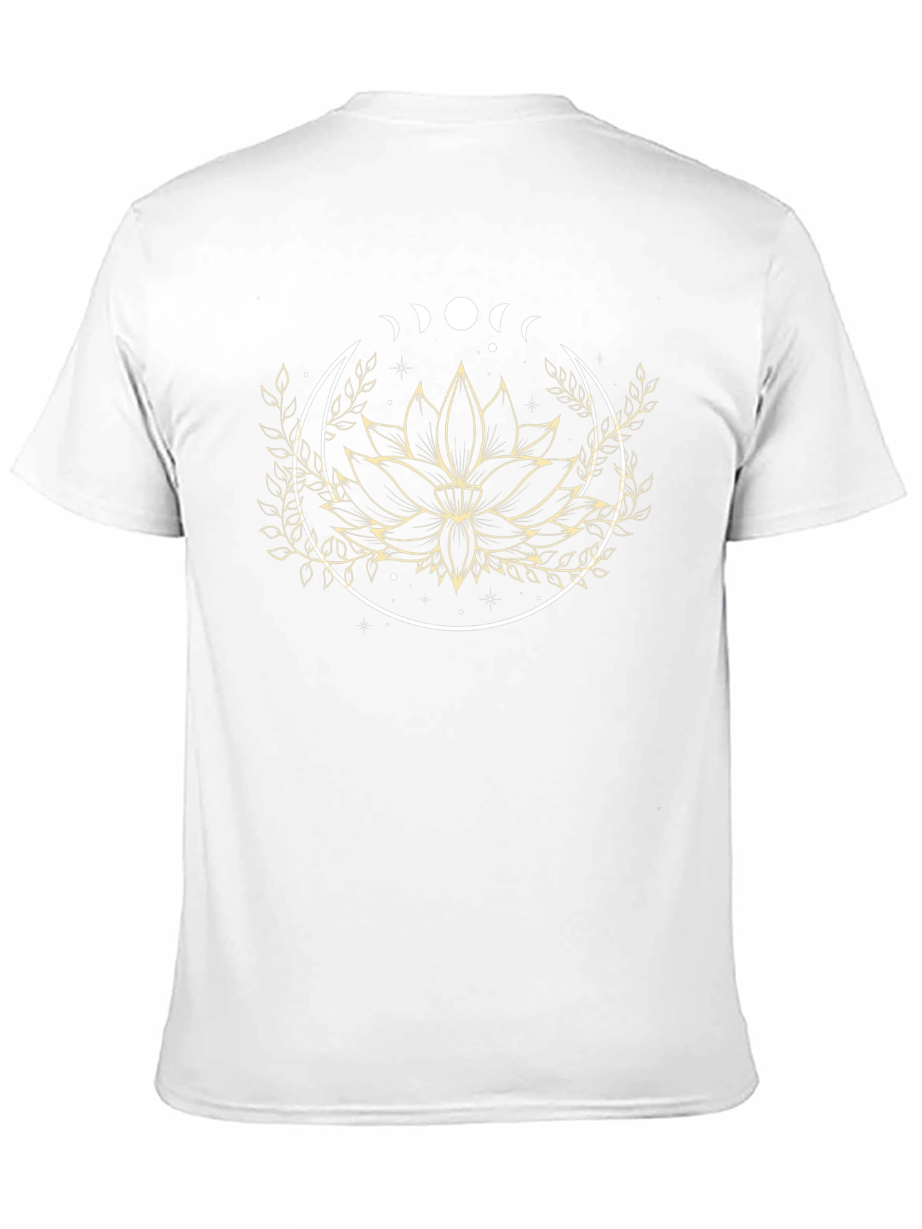 Lotus Flower Moon Phase Graphic Tee - Black