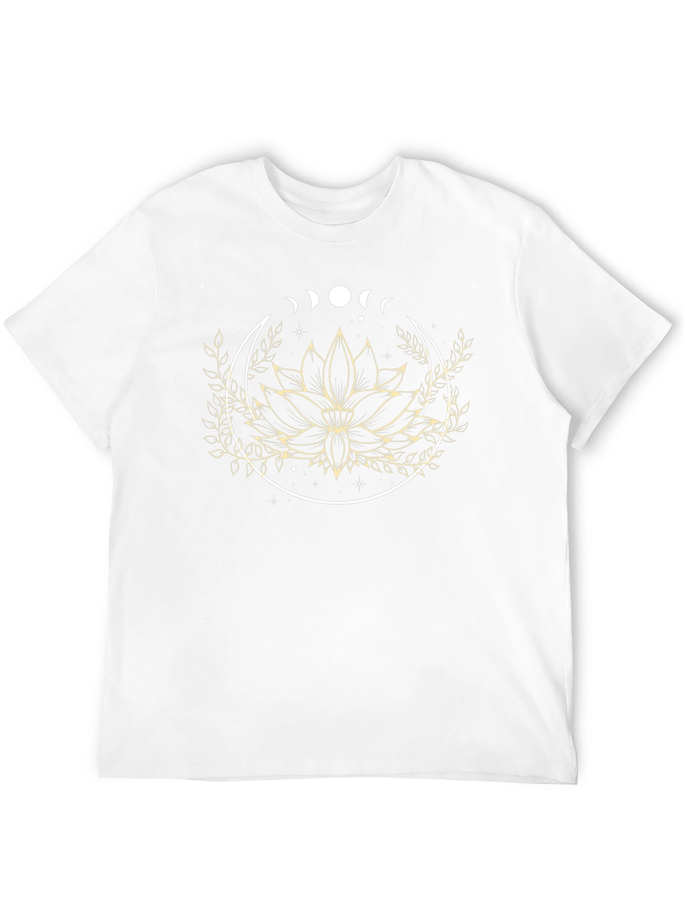 Lotus Flower Moon Phase Graphic Tee - Black