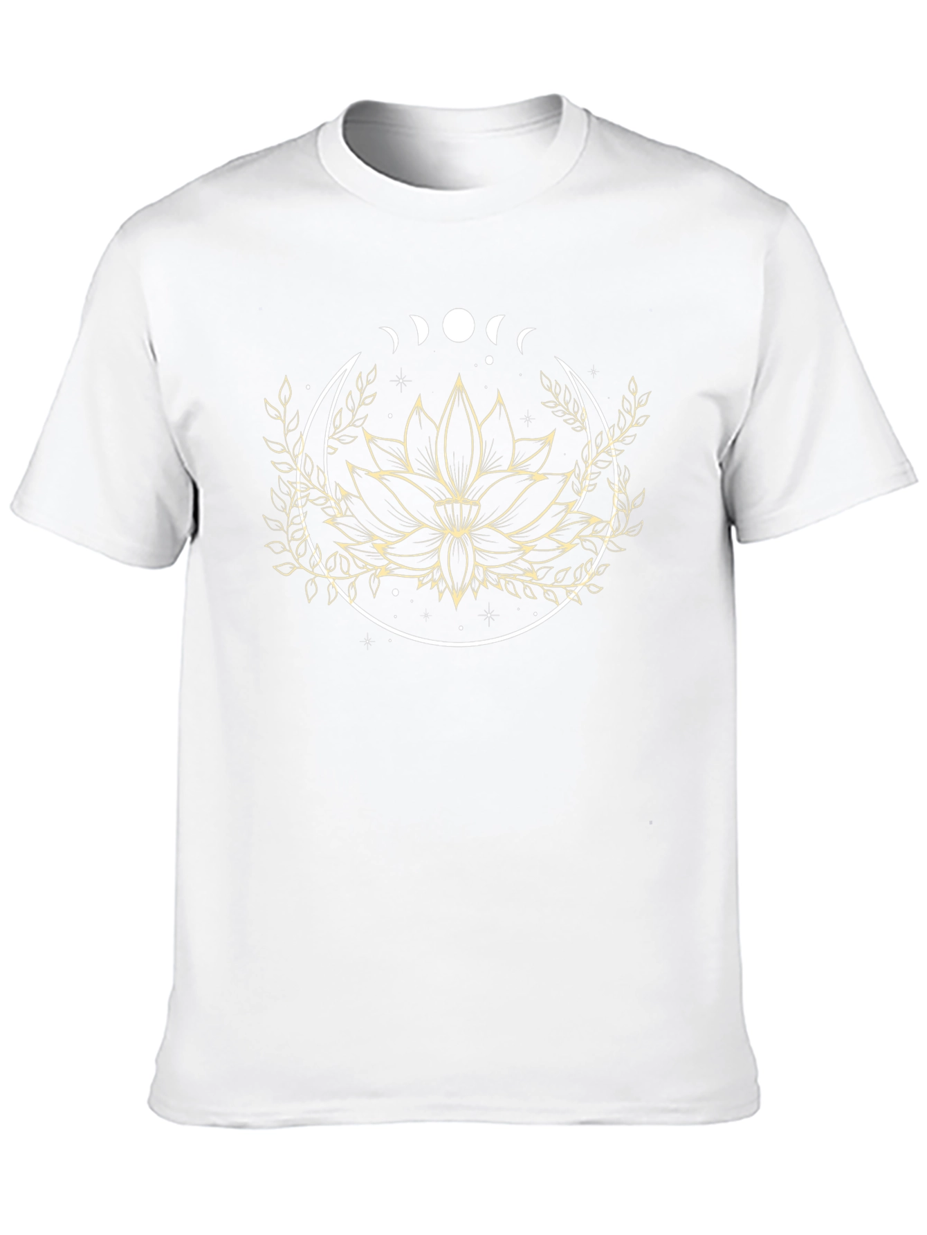 Lotus Flower Moon Phase Graphic Tee - Black