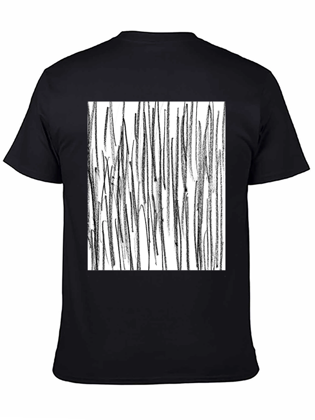 Abstract Line Art Black T-Shirt