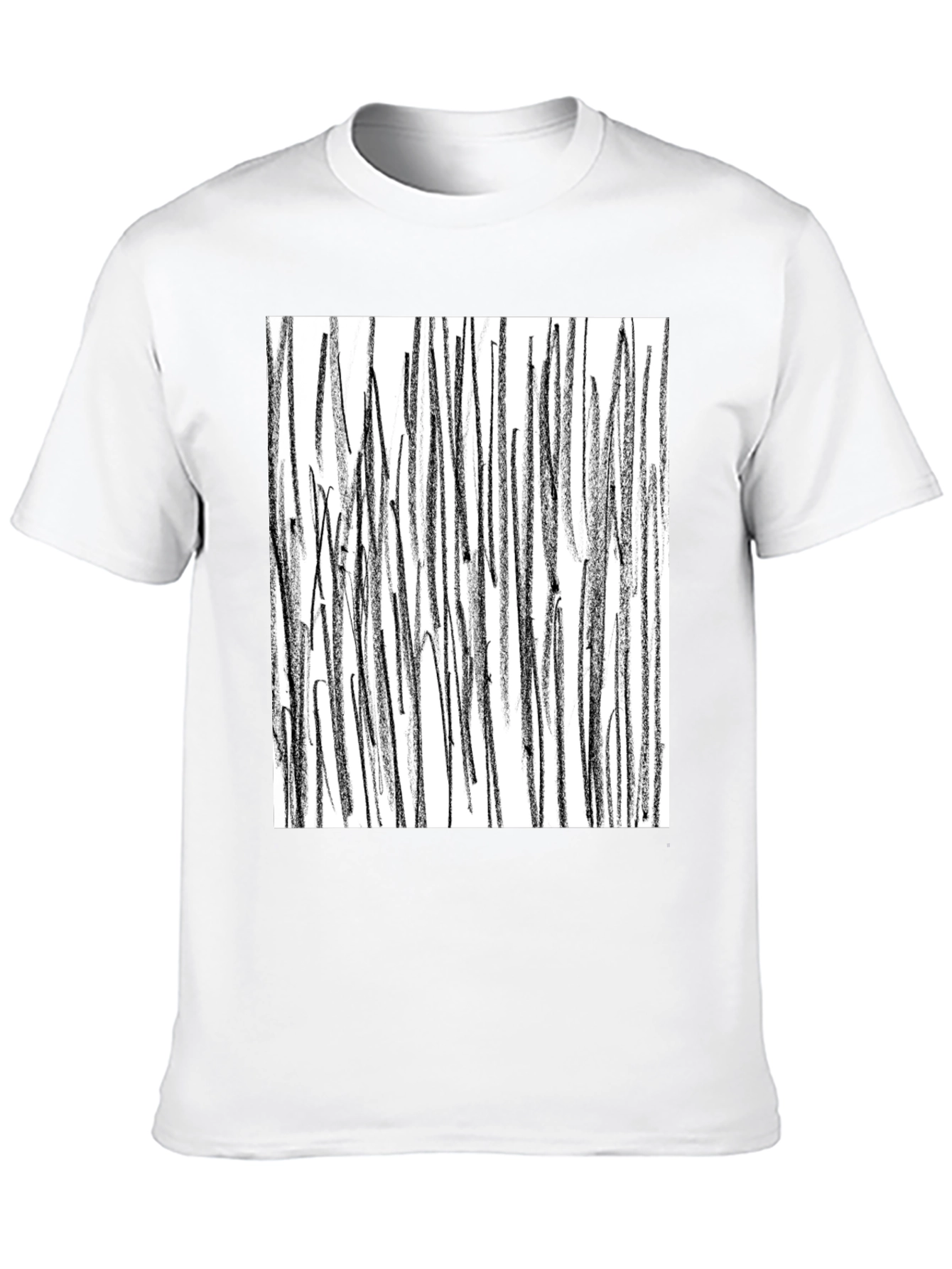 Abstract Line Art Black T-Shirt