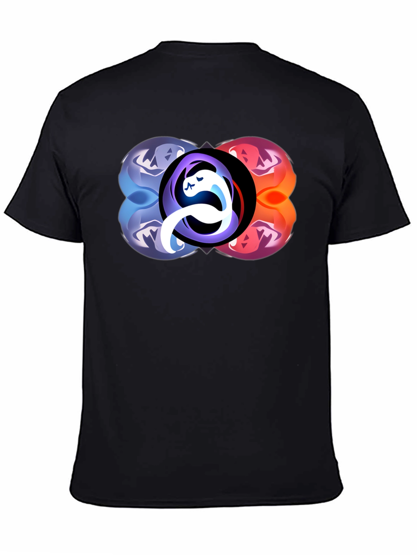 Abstract Yin Yang Graphic Black T-Shirt