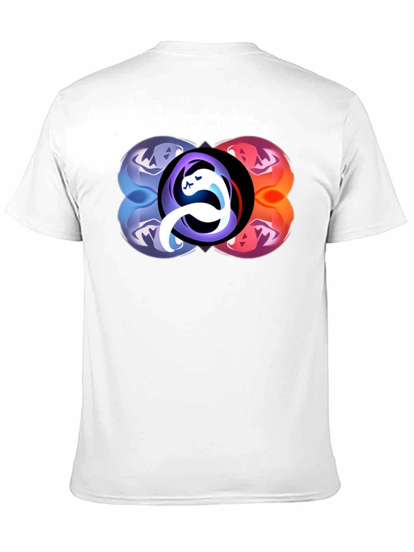 Abstract Yin Yang Graphic Black T-Shirt