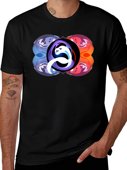 Abstract Yin Yang Graphic Black T-Shirt